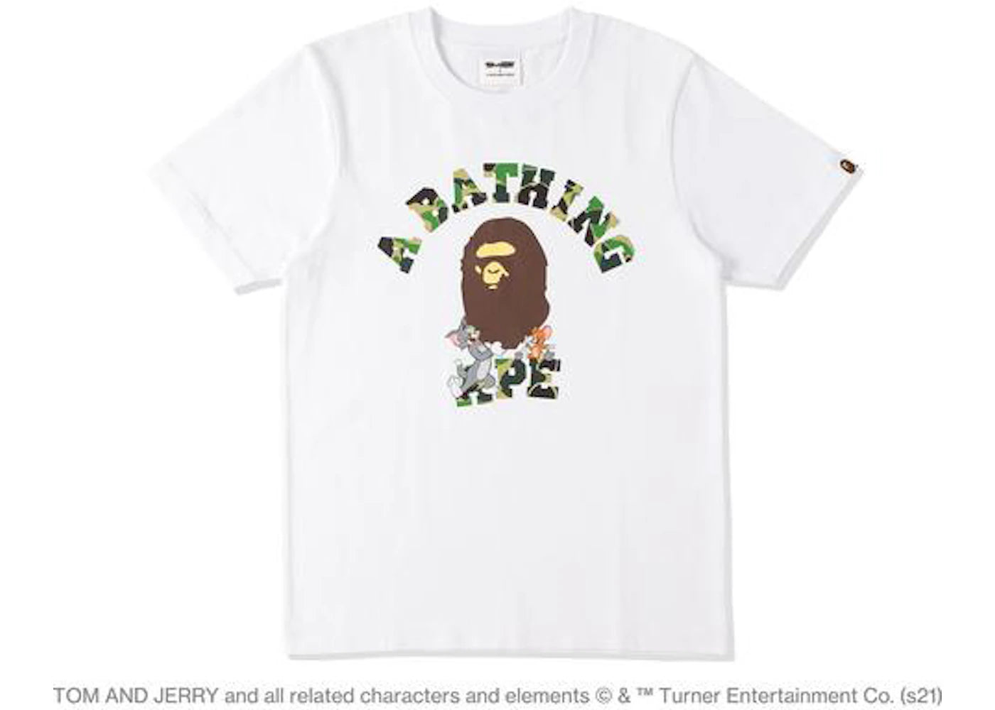 BAPE x Tom and Jerry College Tee White