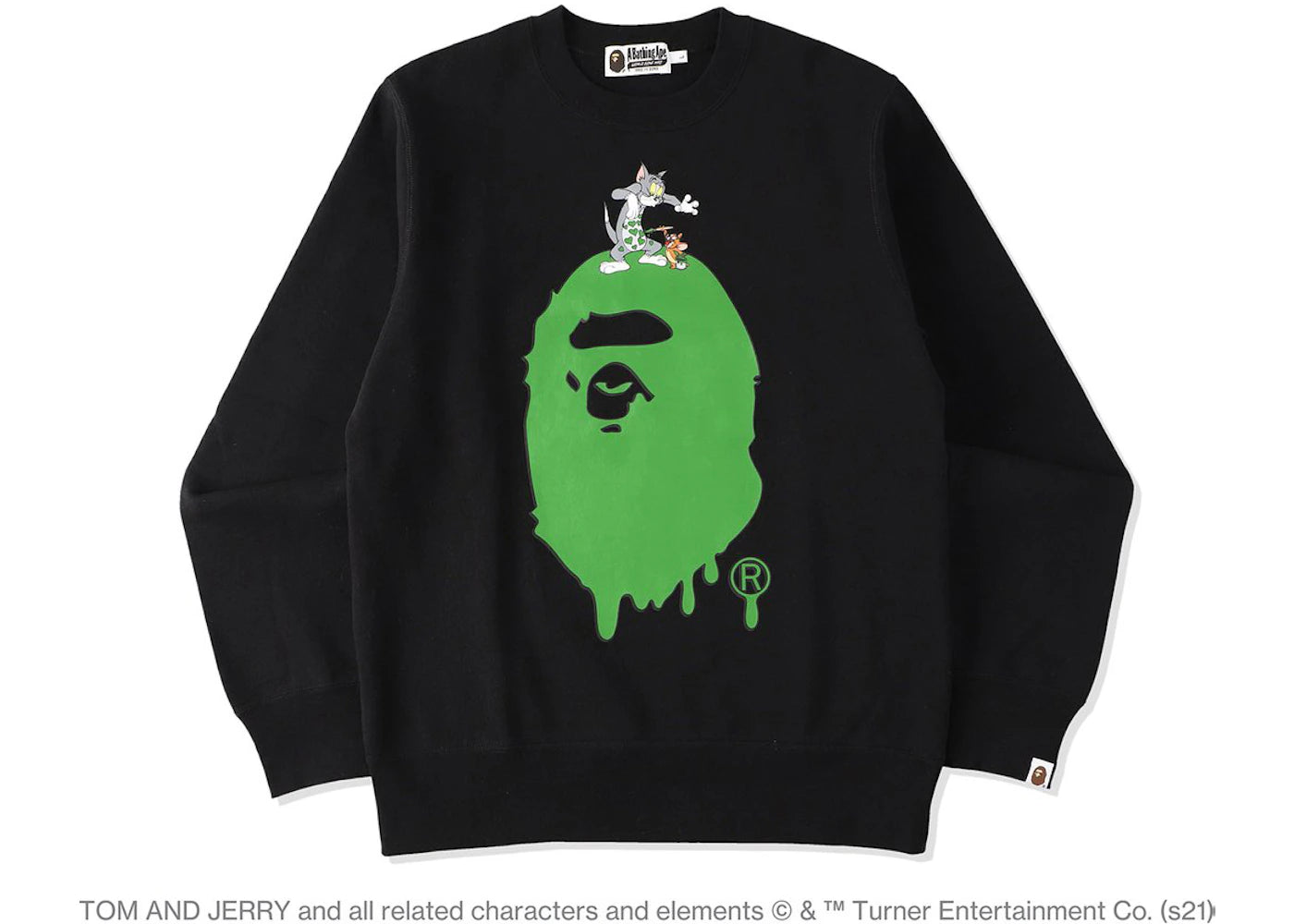 BAPE x Tom and Jerry Painting Crewneck Black
