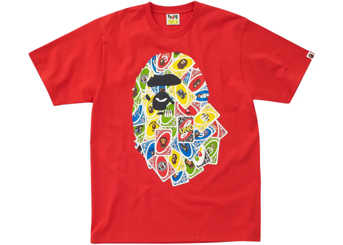 BAPE x UNO Ape Head Design Mattel Exclusive Tee Red