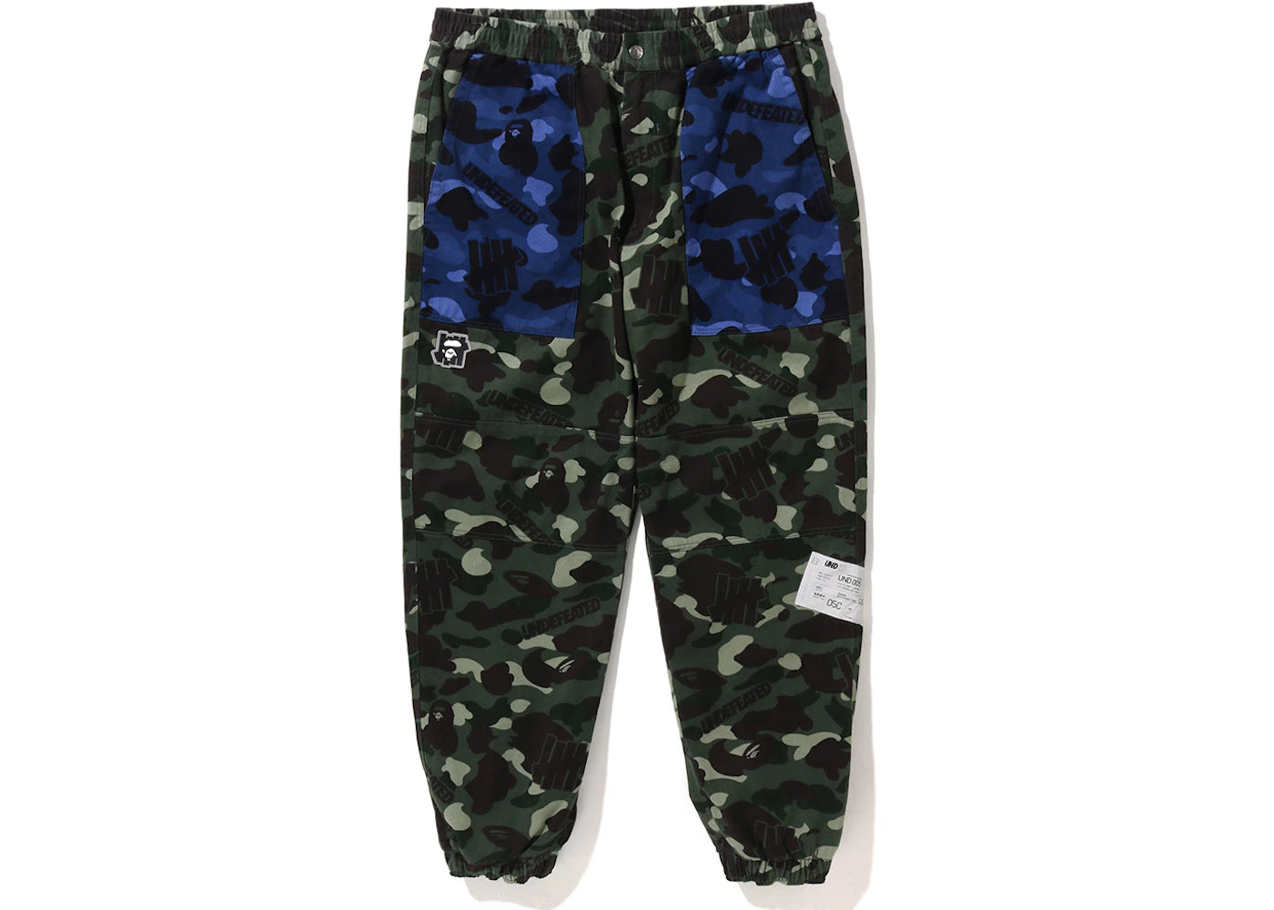 BAPE x Undefeated Color Camo Flannel Pants Green