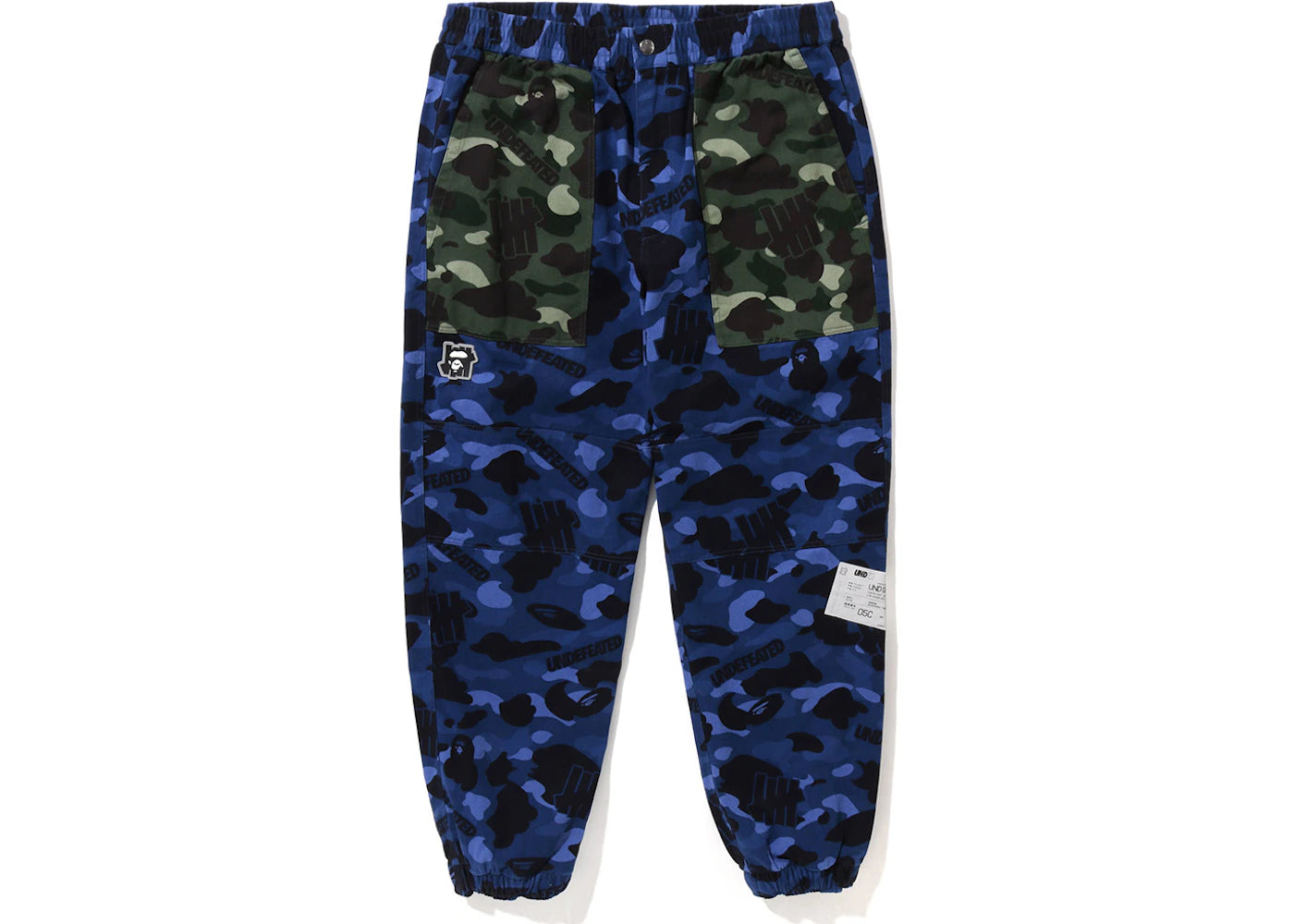 BAPE x Undefeated Color Camo Flannel Pants Navy