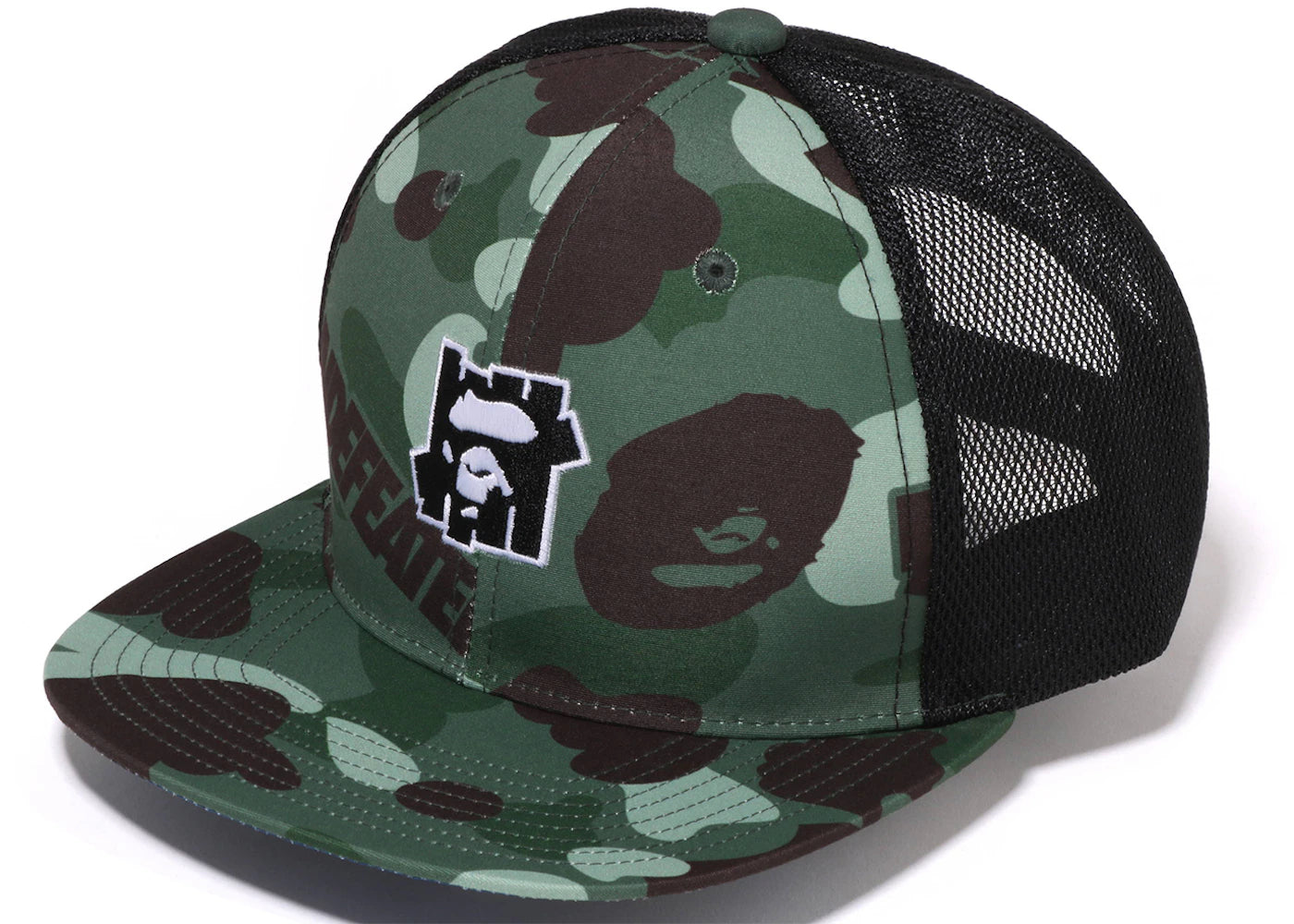 BAPE x Undefeated Color Camo Mesh Cap Green