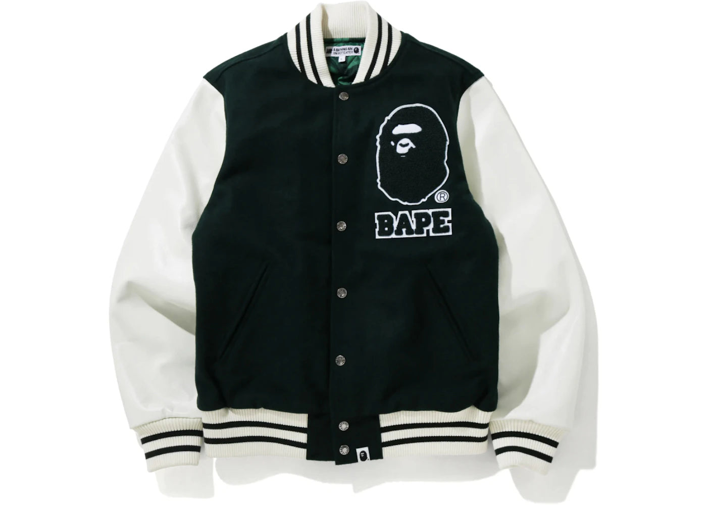 BAPE x Undefeated Varisty Jacket Green/White