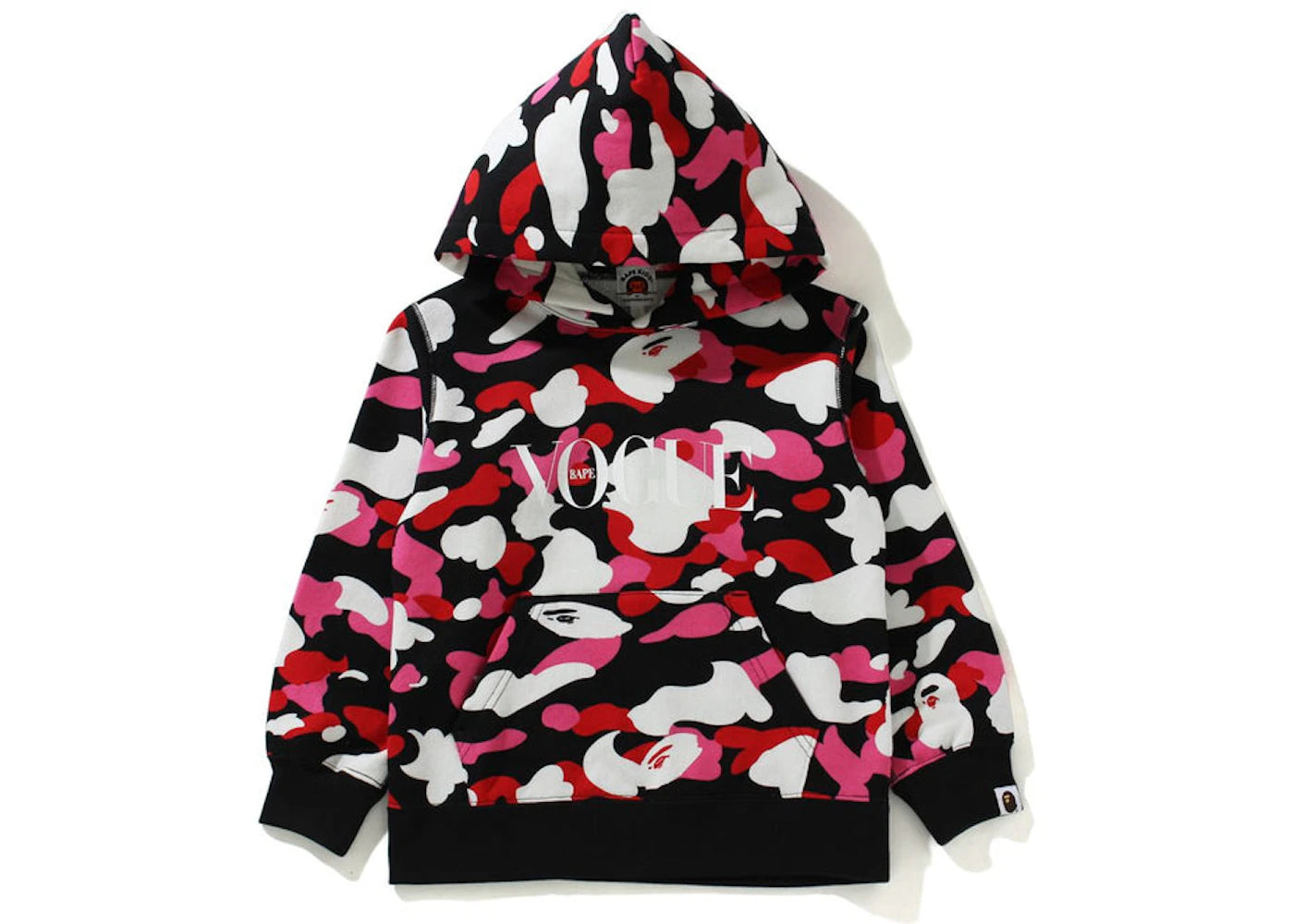 BAPE x VOGUE ABC Camo Pullover Hoodie (Kids) Black Pink White