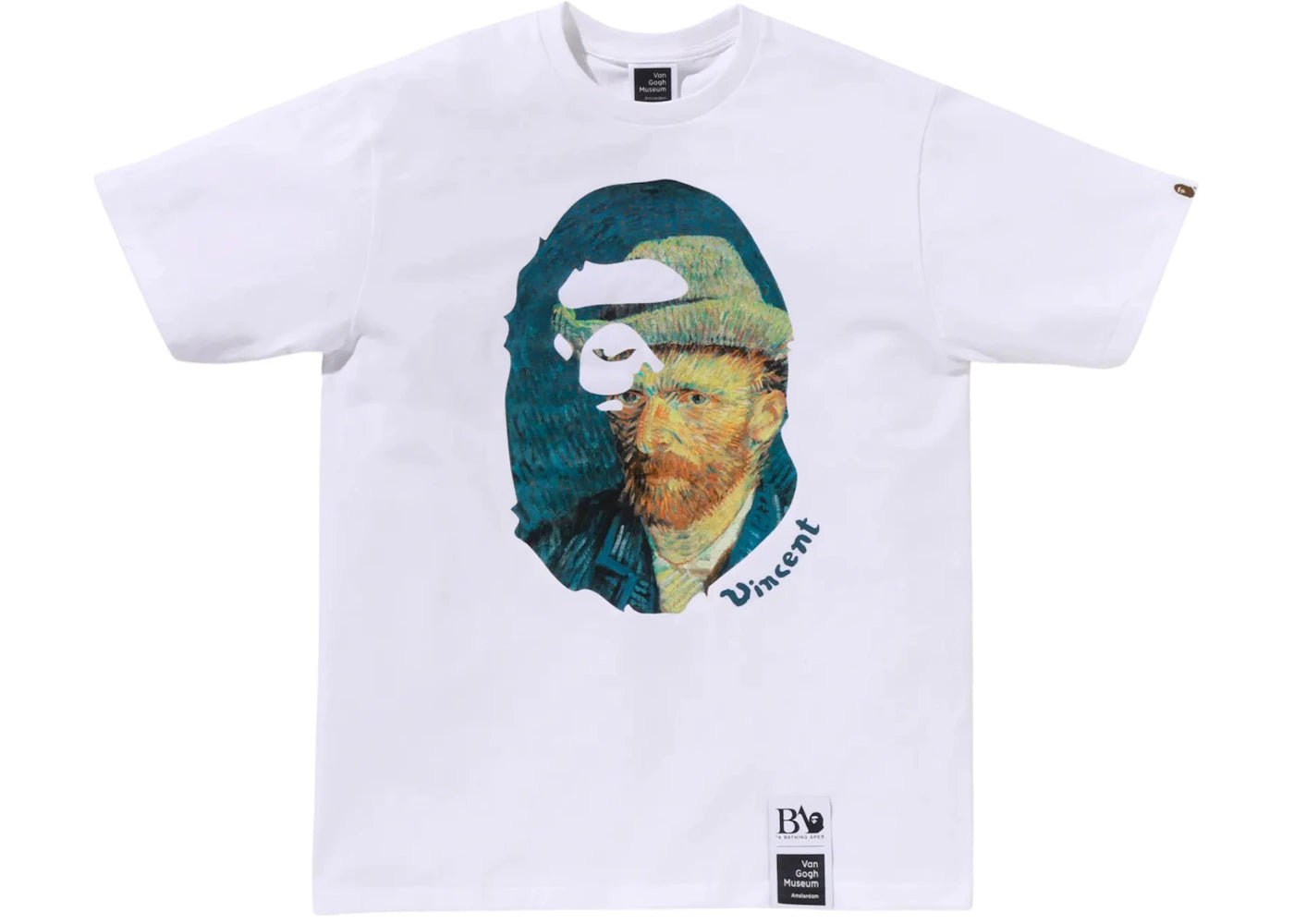 BAPE x Van Gogh Museum Ape Head Canvas Art I Tee White