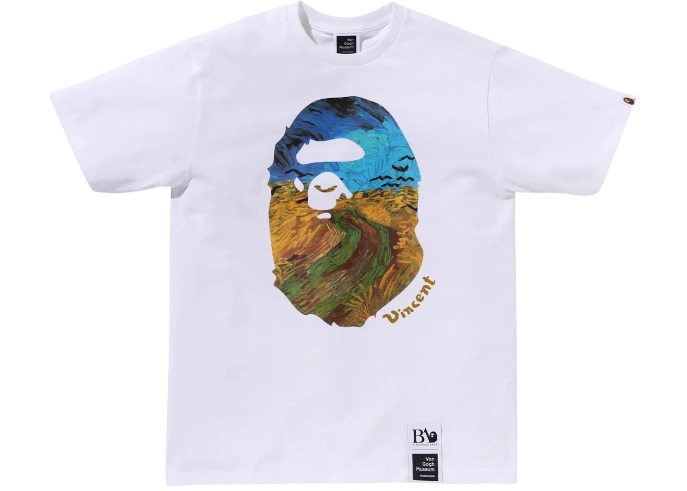 BAPE x Van Gogh Museum Ape Head Canvas Art II Tee White