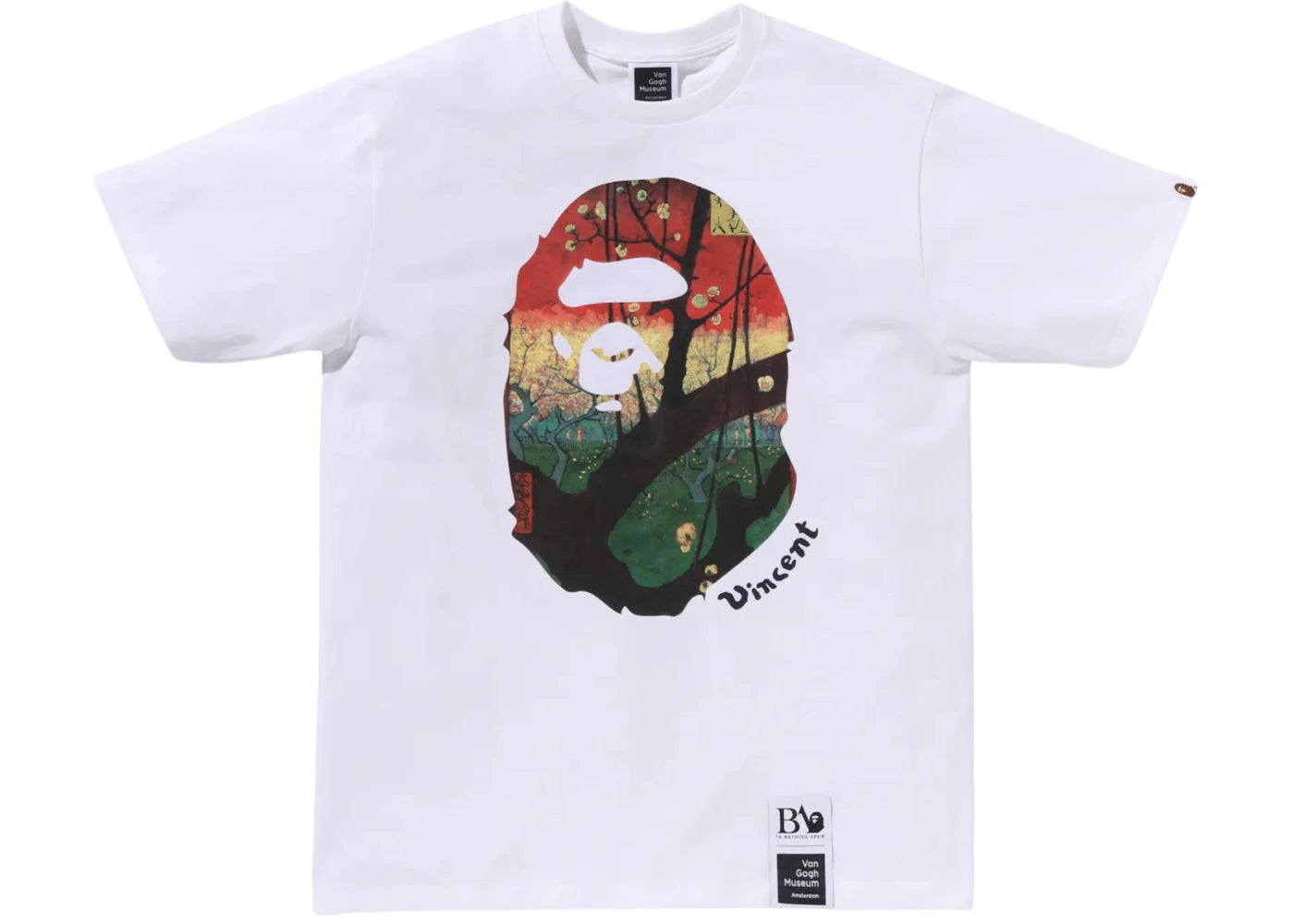 BAPE x Van Gogh Museum Ape Head Canvas Art IV Tee White