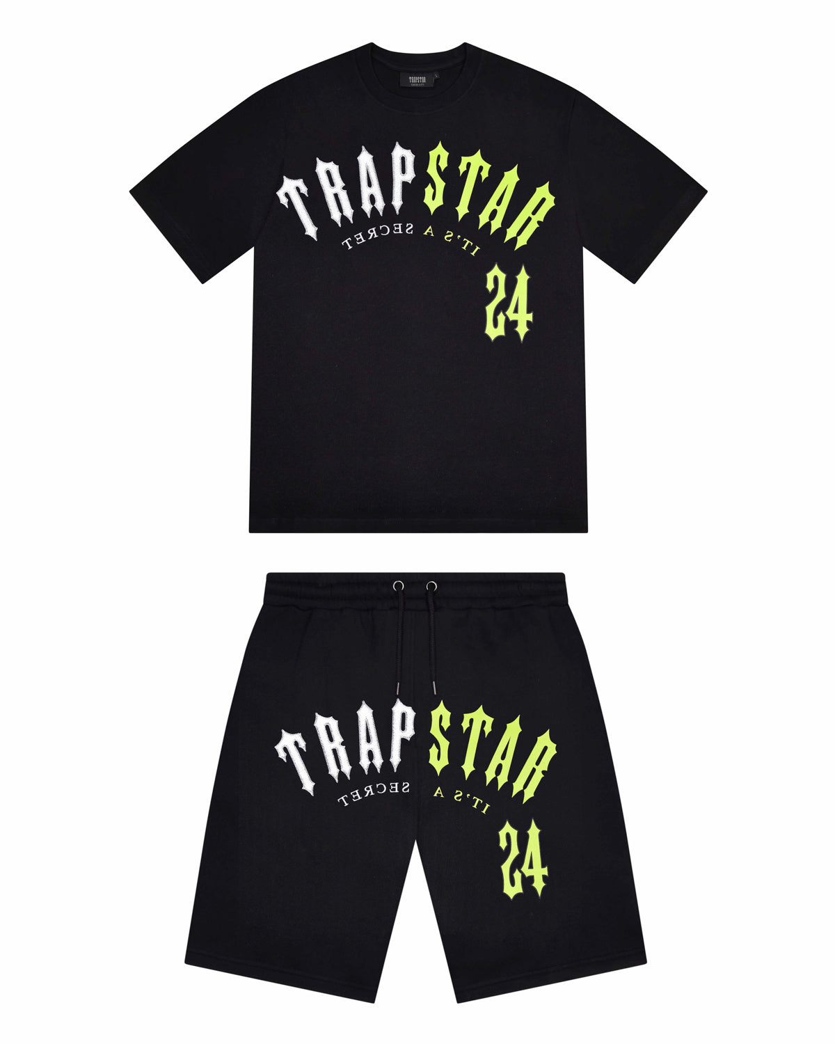 Trapstar Irongate Split Arch Short Set - Black/Slime