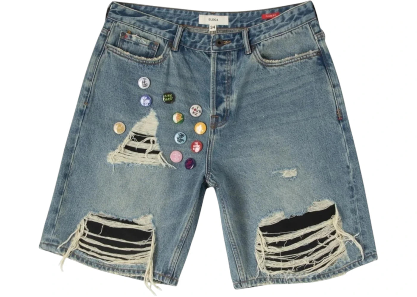 BLDG4 Pin Boy Jean Buster Short Blue