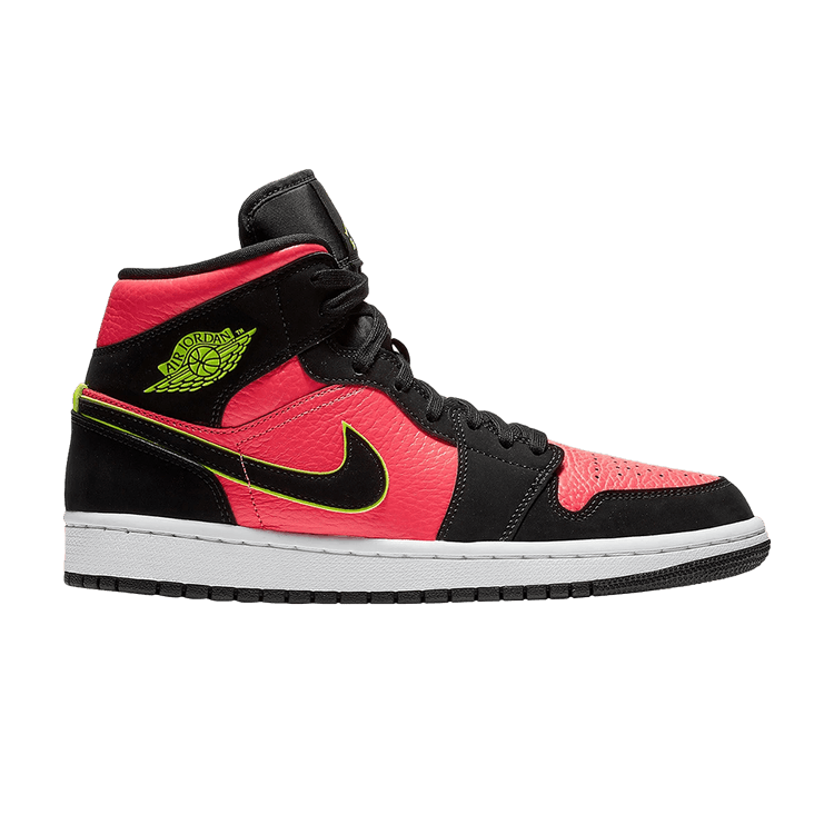 Jordan 1 Mid Black Hot Punch (Women's)