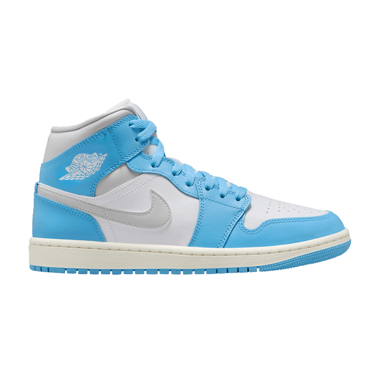 Jordan 1 Mid Dark Powder Blue White Sail Neutral Grey (Women's)