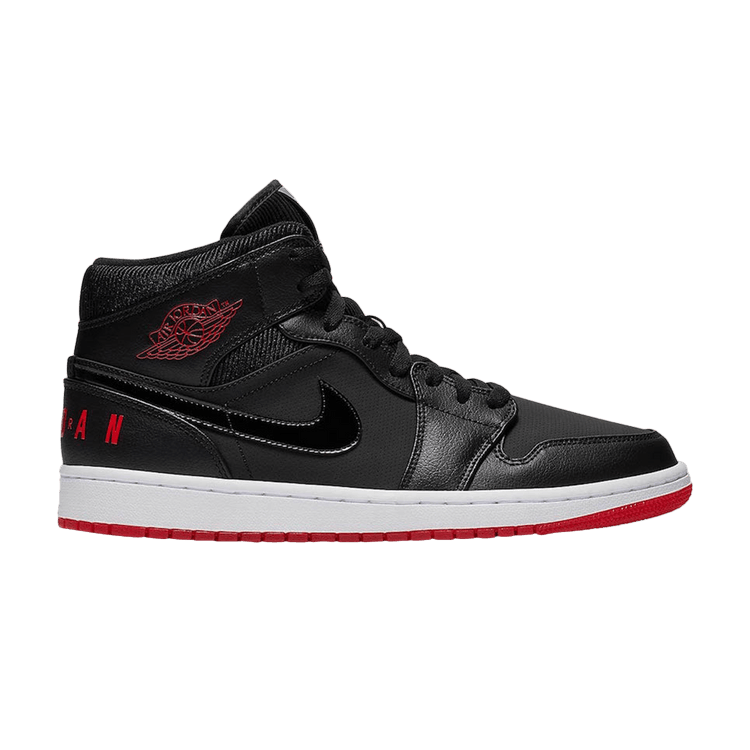 Jordan 1 Mid Black University Red