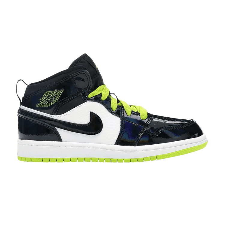 Jordan 1 Mid Black Cyber Mystic Green (PS)