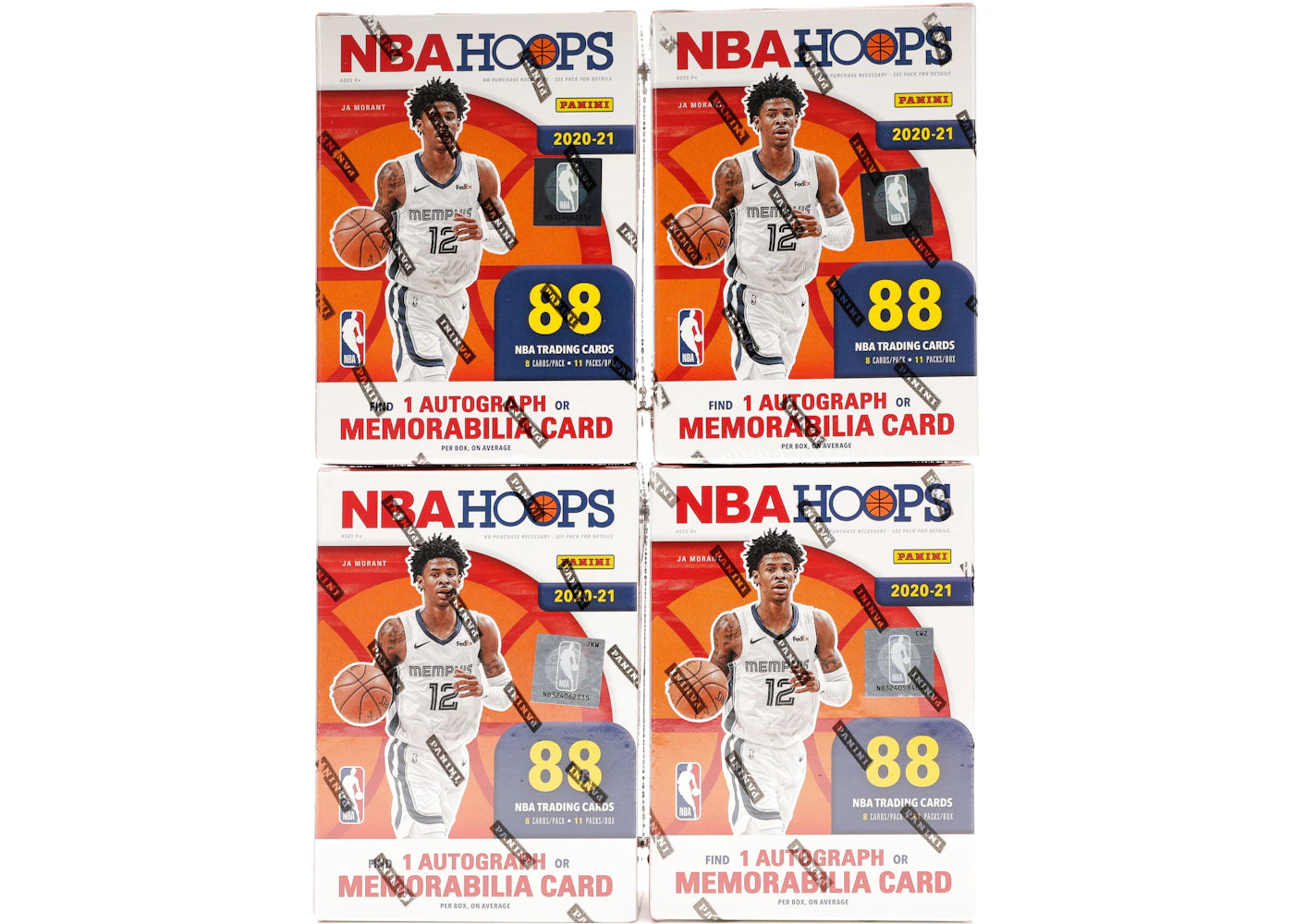 2020-21 Panini NBA Hoops Basketball Blaster Box 4x Lot