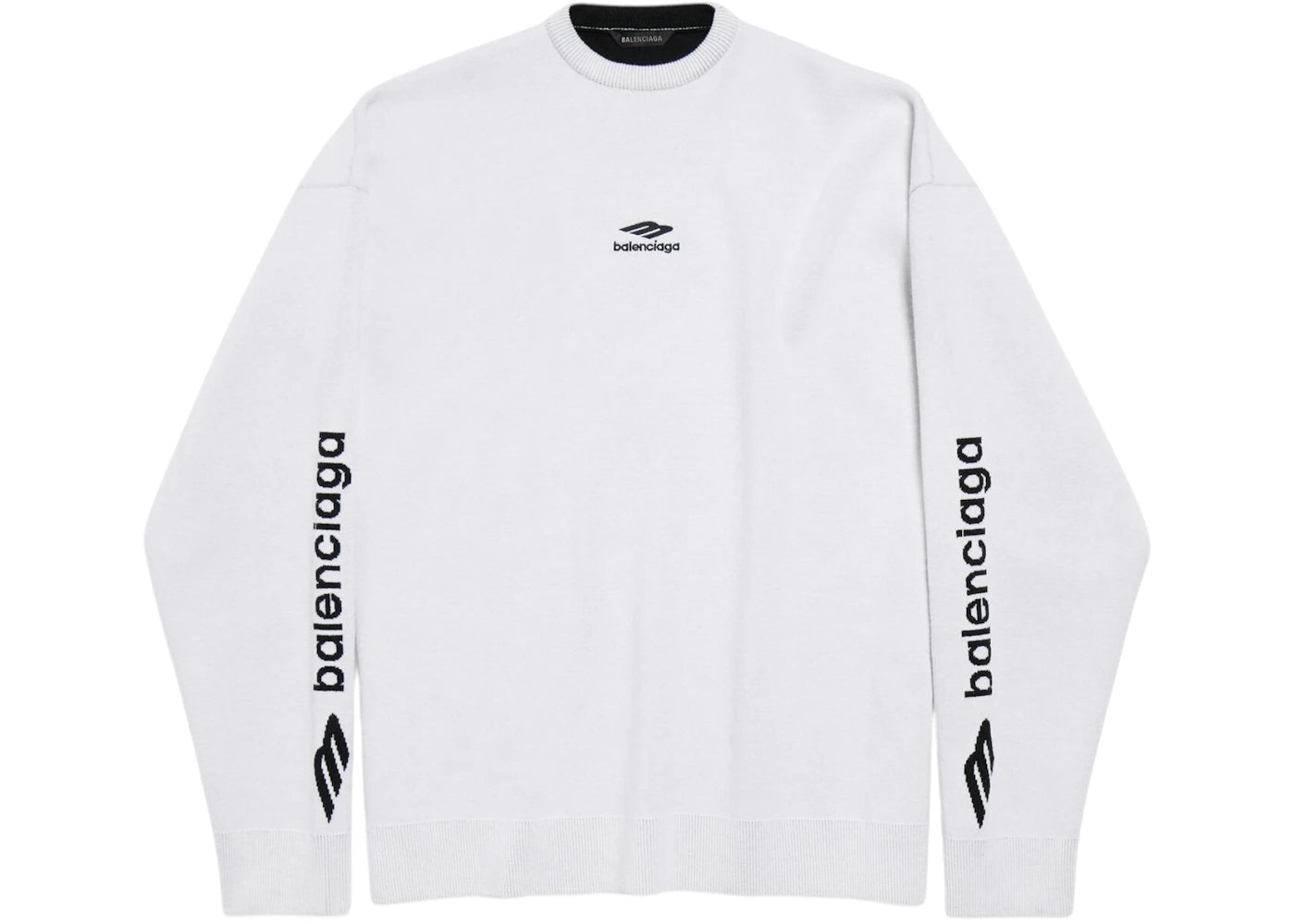 Balenciaga 3B Sports Icon Ski Crewneck White/Black
