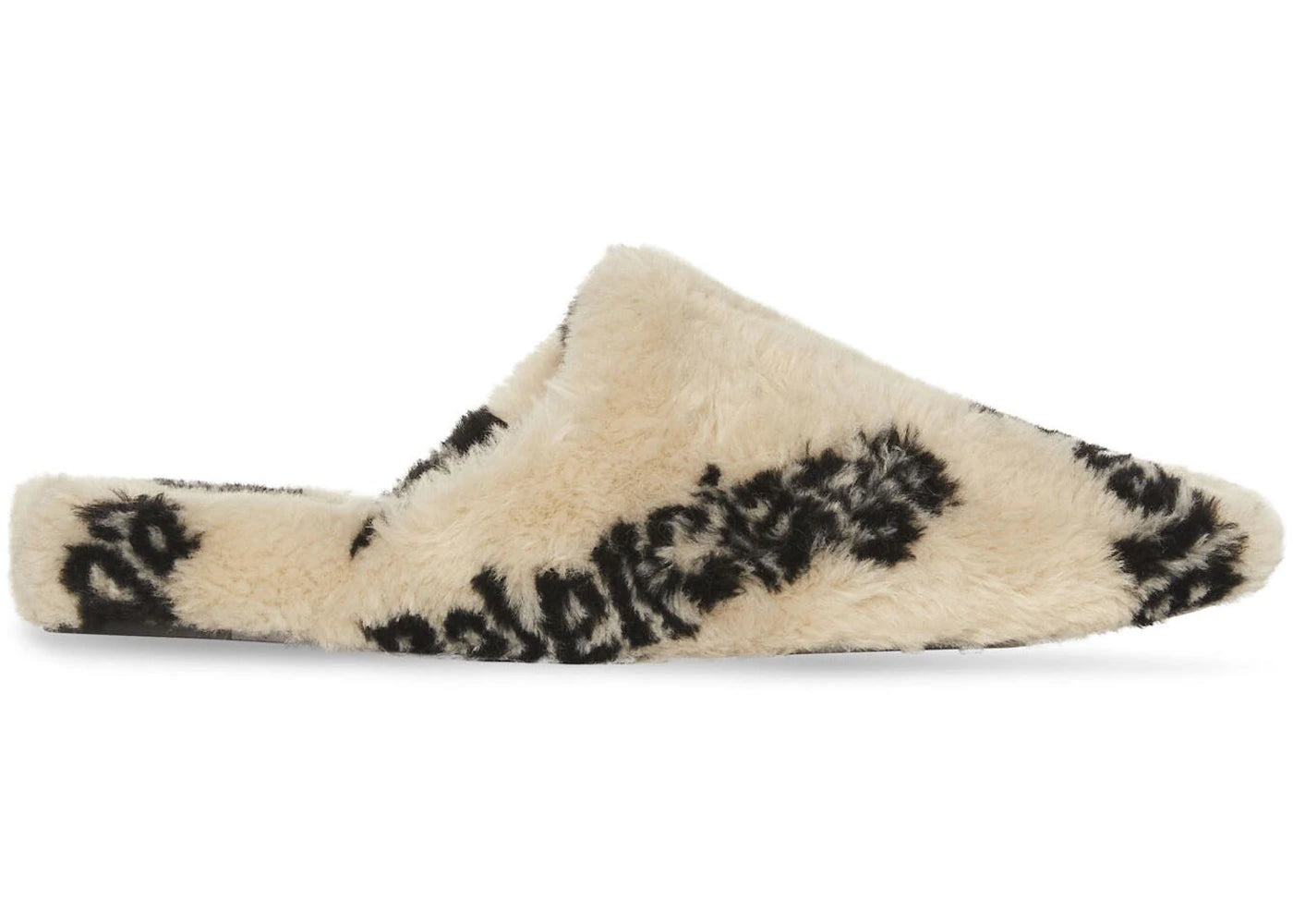 Balenciaga All Over Logo Mule Biege Teddy