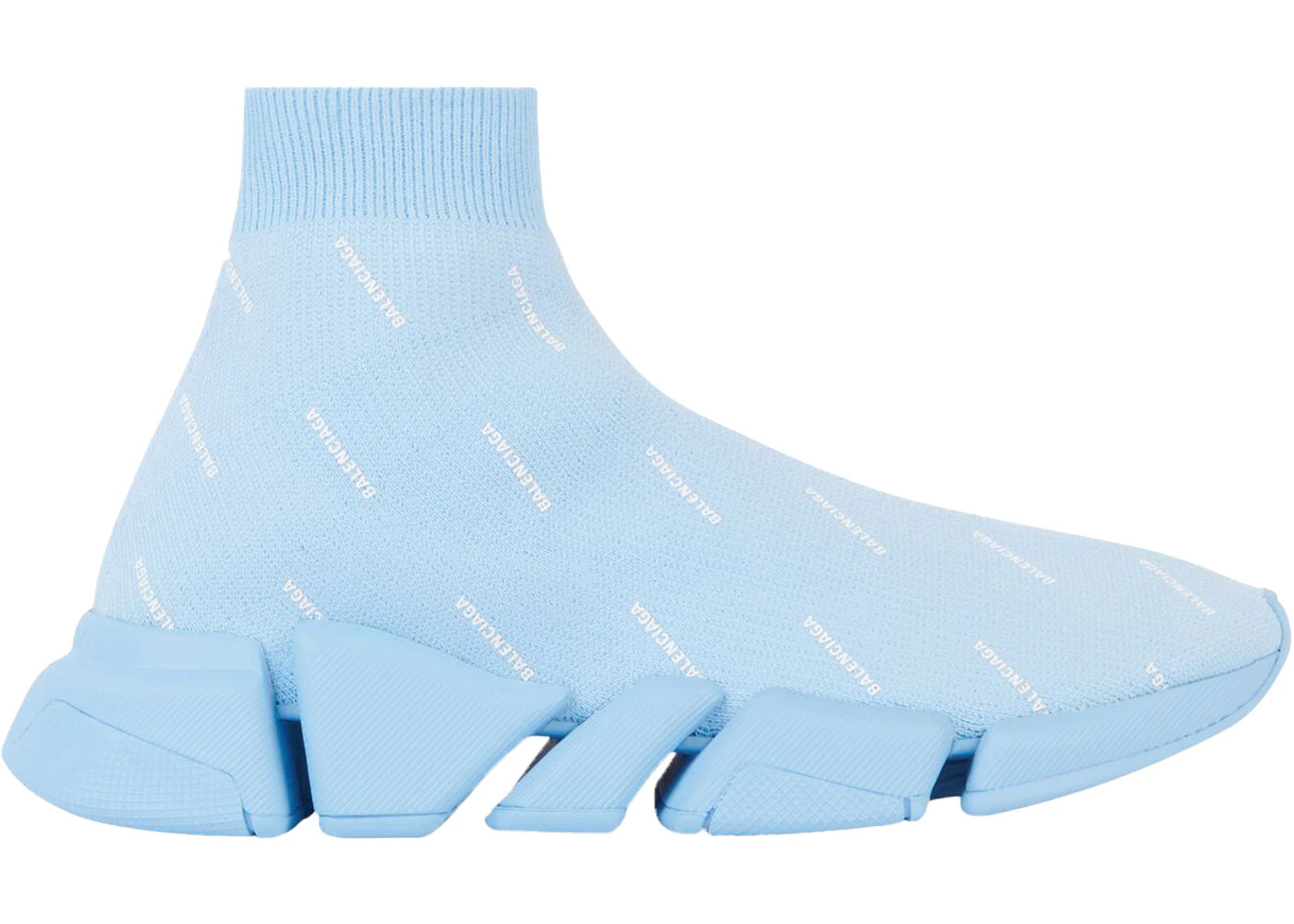 Balenciaga All Over Logo Speed 2.0 Light Blue (Women's)