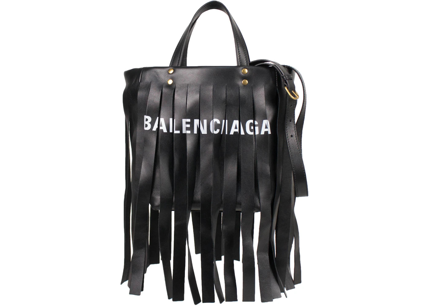 Balenciaga Cabas Laundry Fringe XS Black