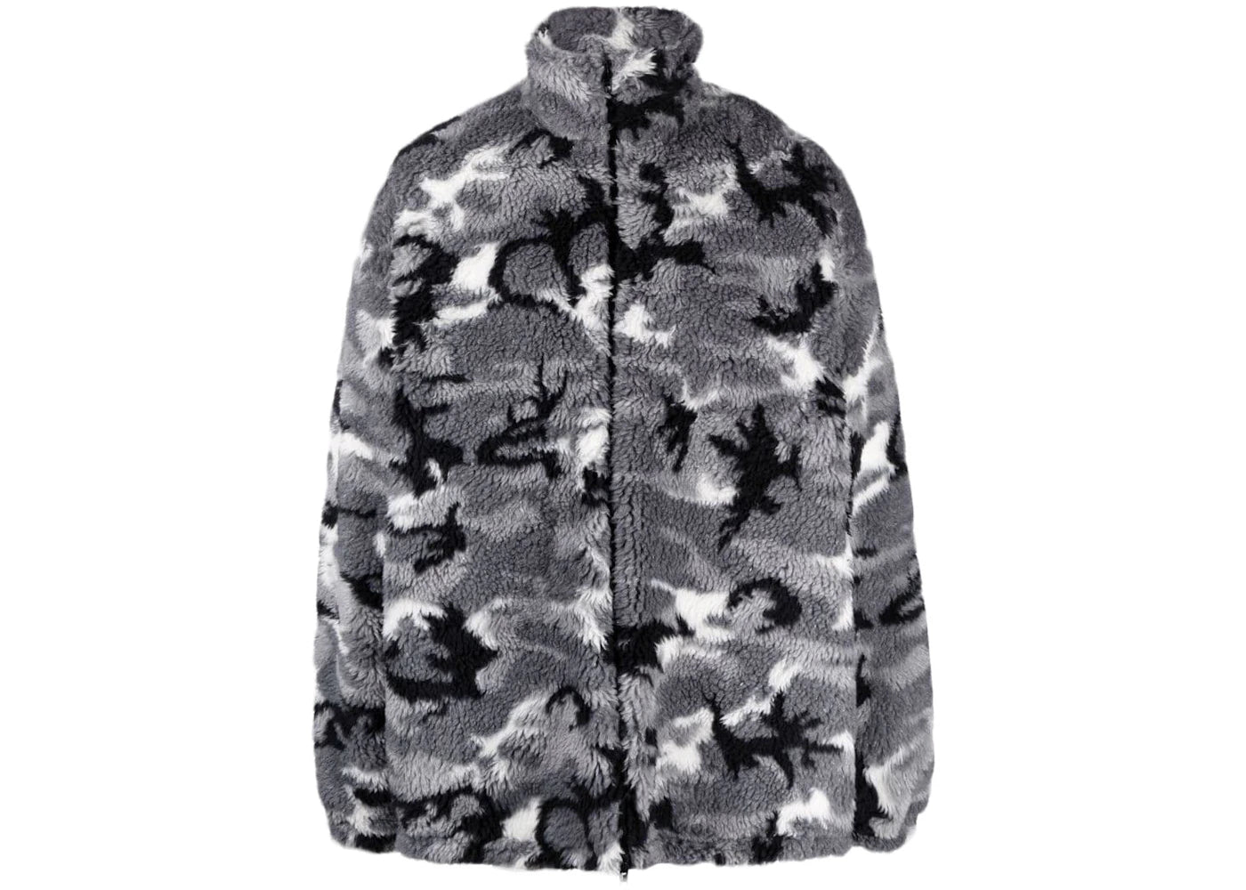 Balenciaga Camo Zip Up Fleece Jacket Jacket White Camo