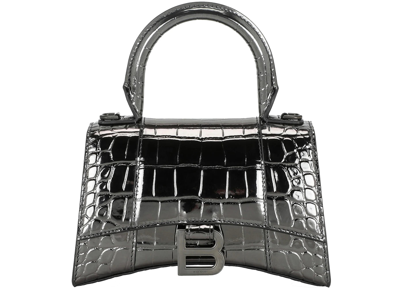 Balenciaga Coco-Print Hourglass Bag Mini Silver