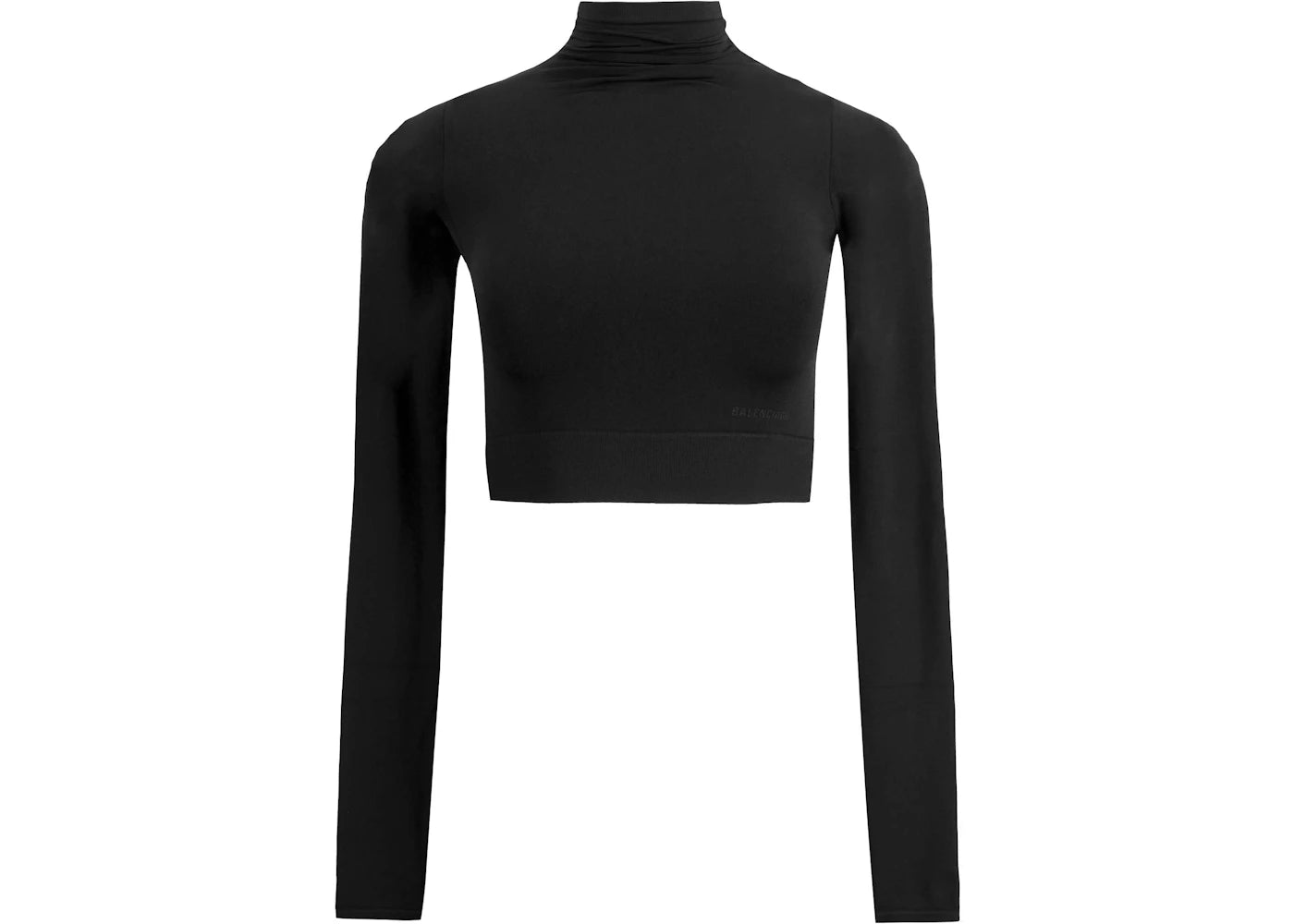 Balenciaga Cropped Turtleneck Top Black