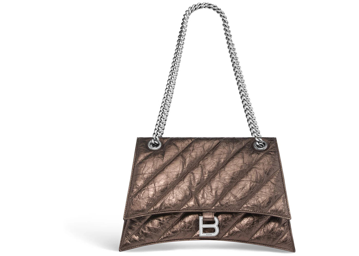 Balenciaga Crused Quilted Medium Chain Bag Metallized Bronze