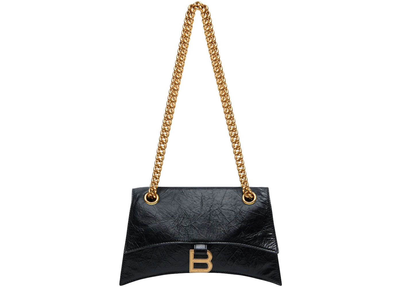 Balenciaga Crush Chain Shoulder Bag Small Black/Aged Gold