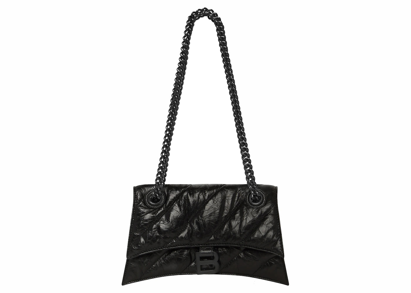 Balenciaga Crush Small Chain Quilted Bag Black