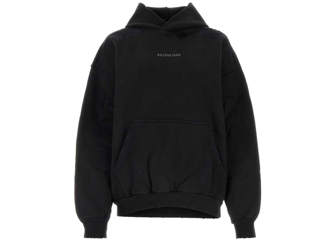 Balenciaga Crystal Logo Hoodie Faded Black