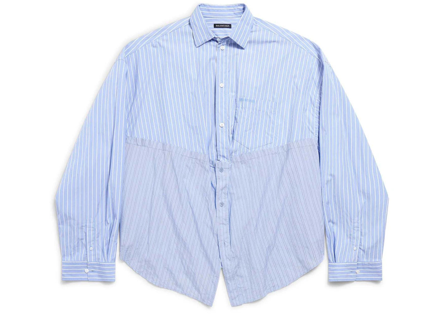Balenciaga Cut Up Shirt Blue/White