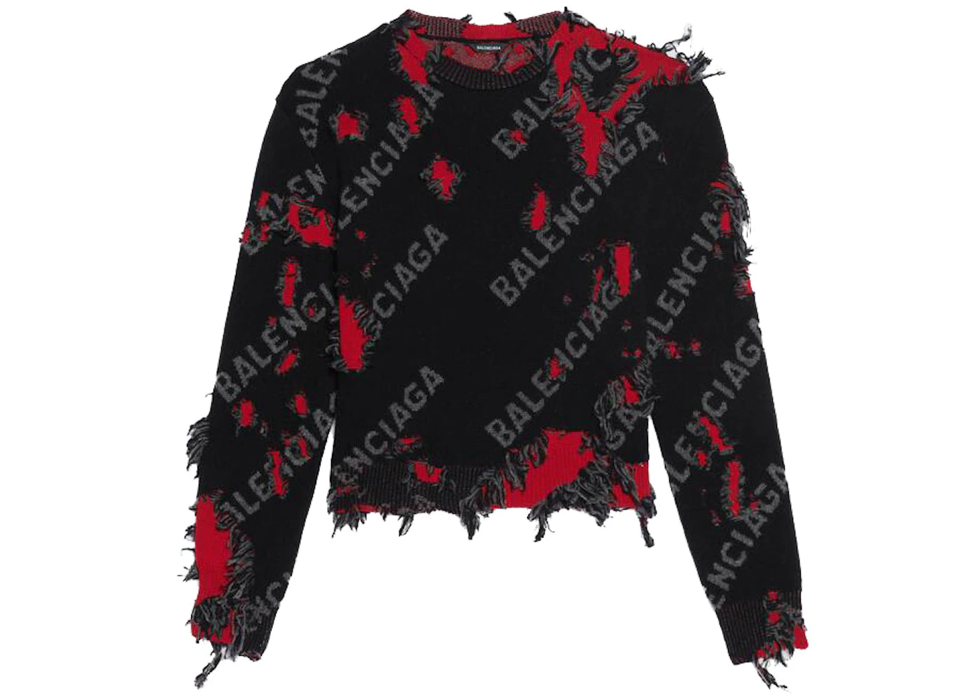 Balenciaga Destroyed Small Crewneck Grey