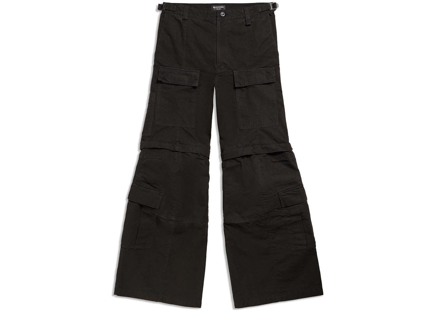 Balenciaga Flared Cargo Trousers in Black Black