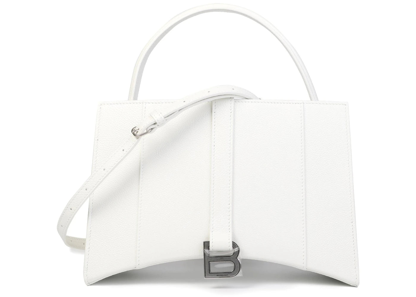 Balenciaga Hourglass East-West Tote Bag Small White