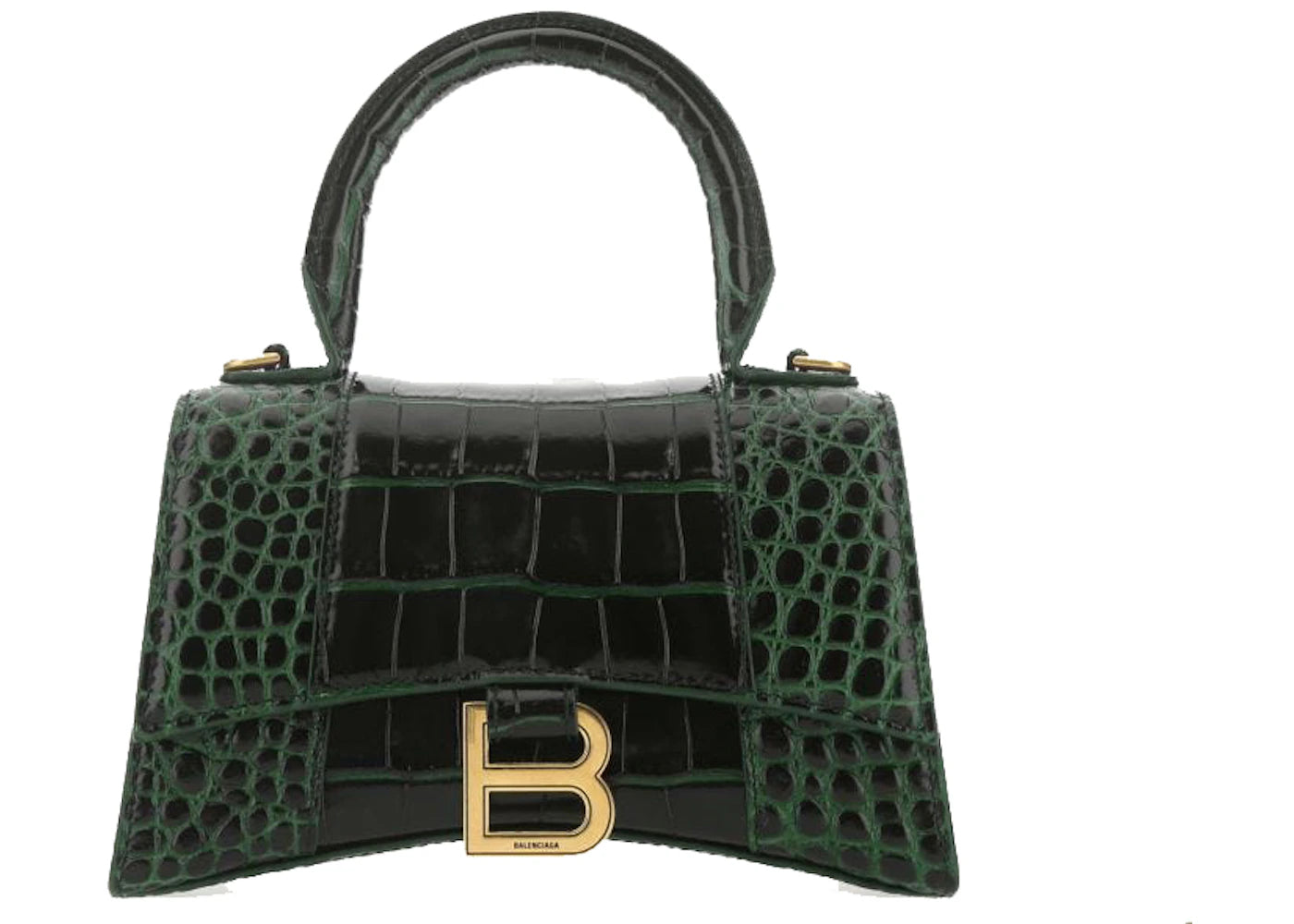 Balenciaga Hourglass Handbag Bottle Green