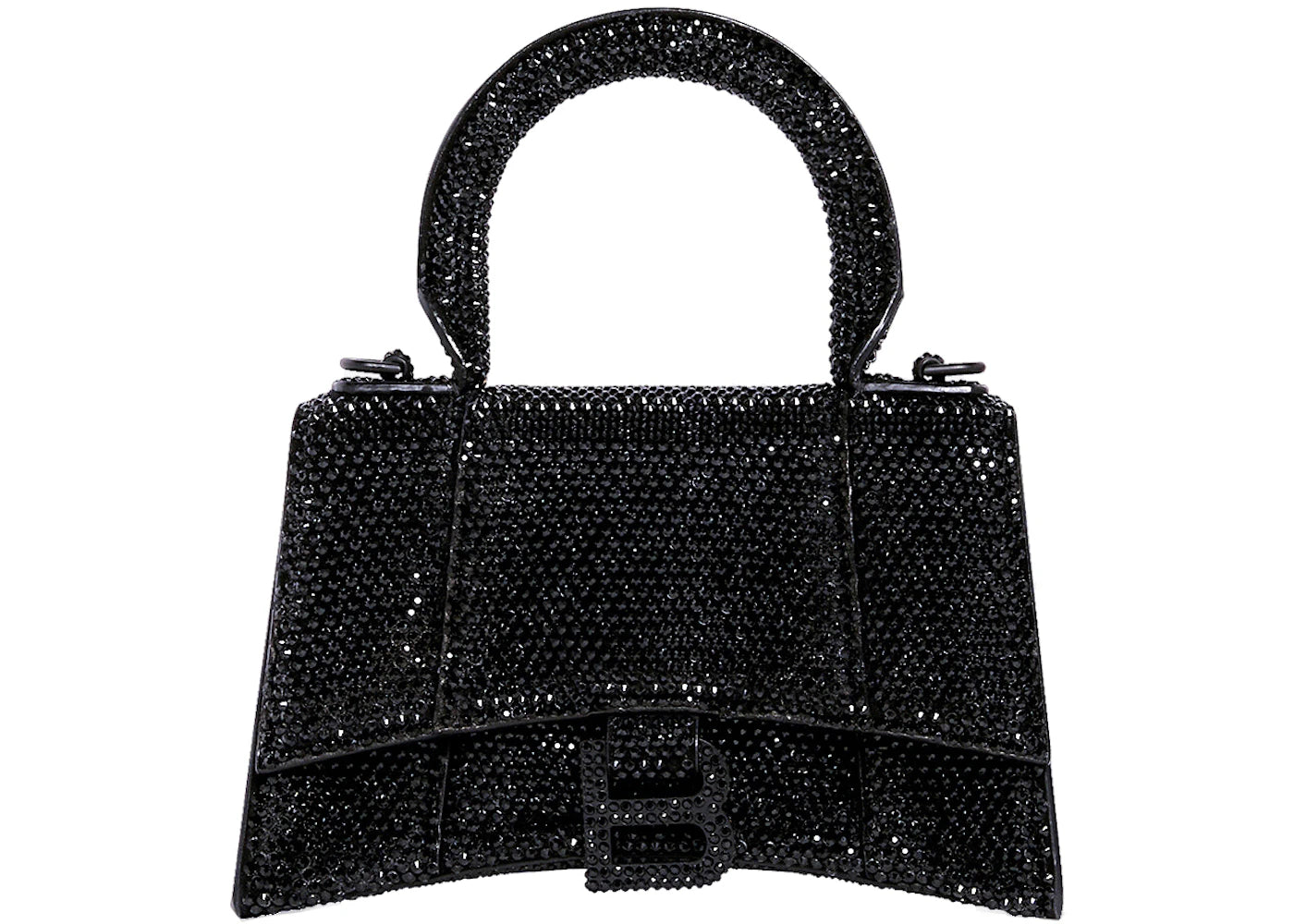 Balenciaga Hourglass Handbag XS Rhinestone Black