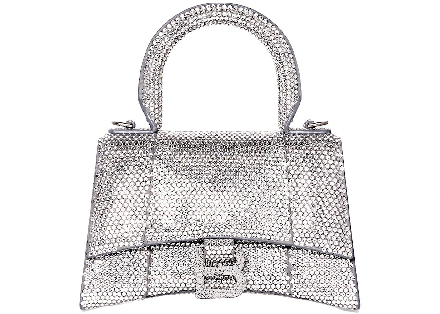 Balenciaga Hourglass Handbag XS Rhinestone Grey