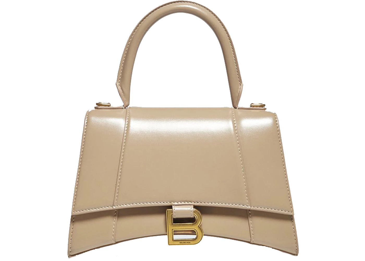 Balenciaga Hourglass Top Handle Bag Small Beige