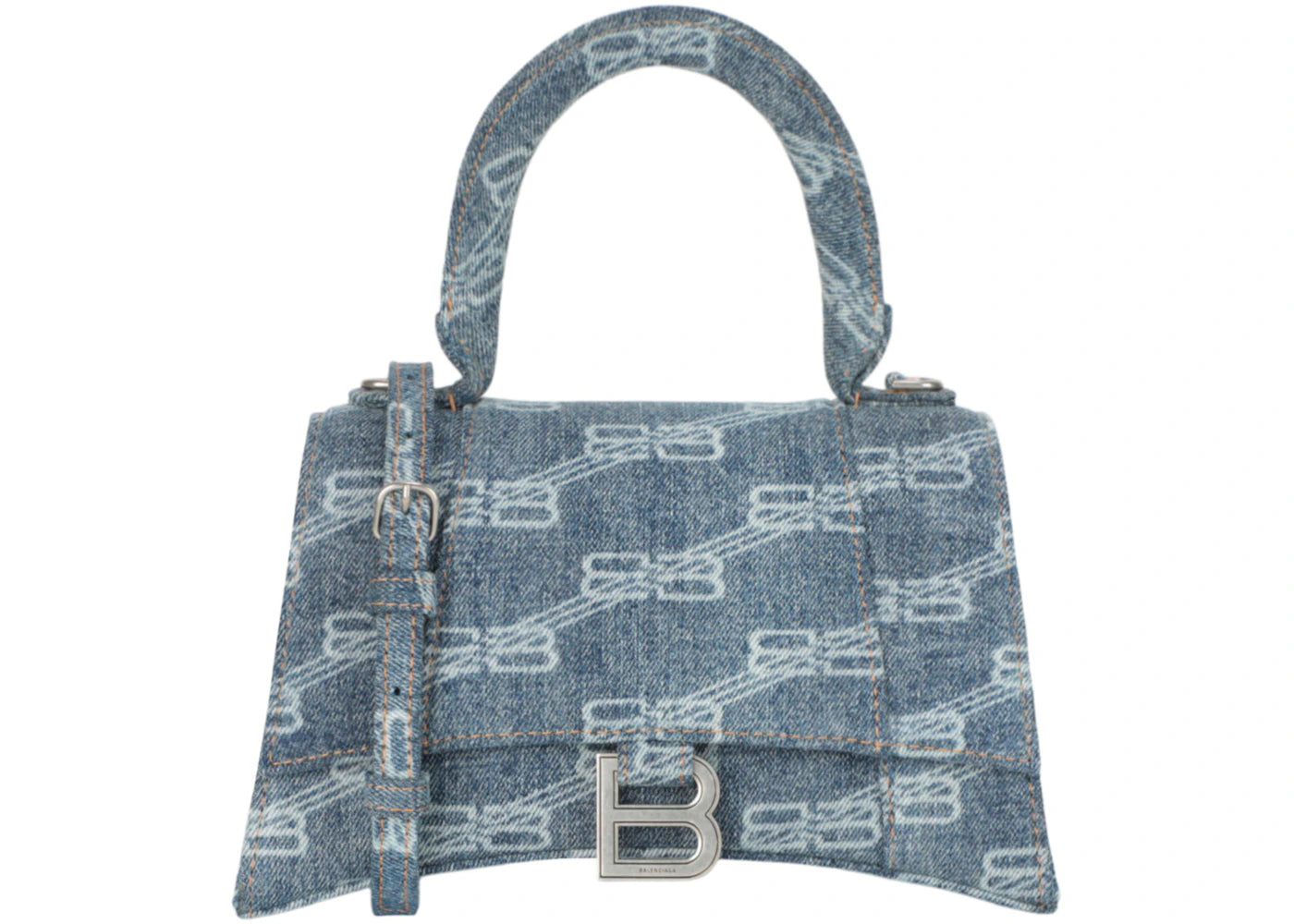 Balenciaga Hourglass Top Handle S Blue