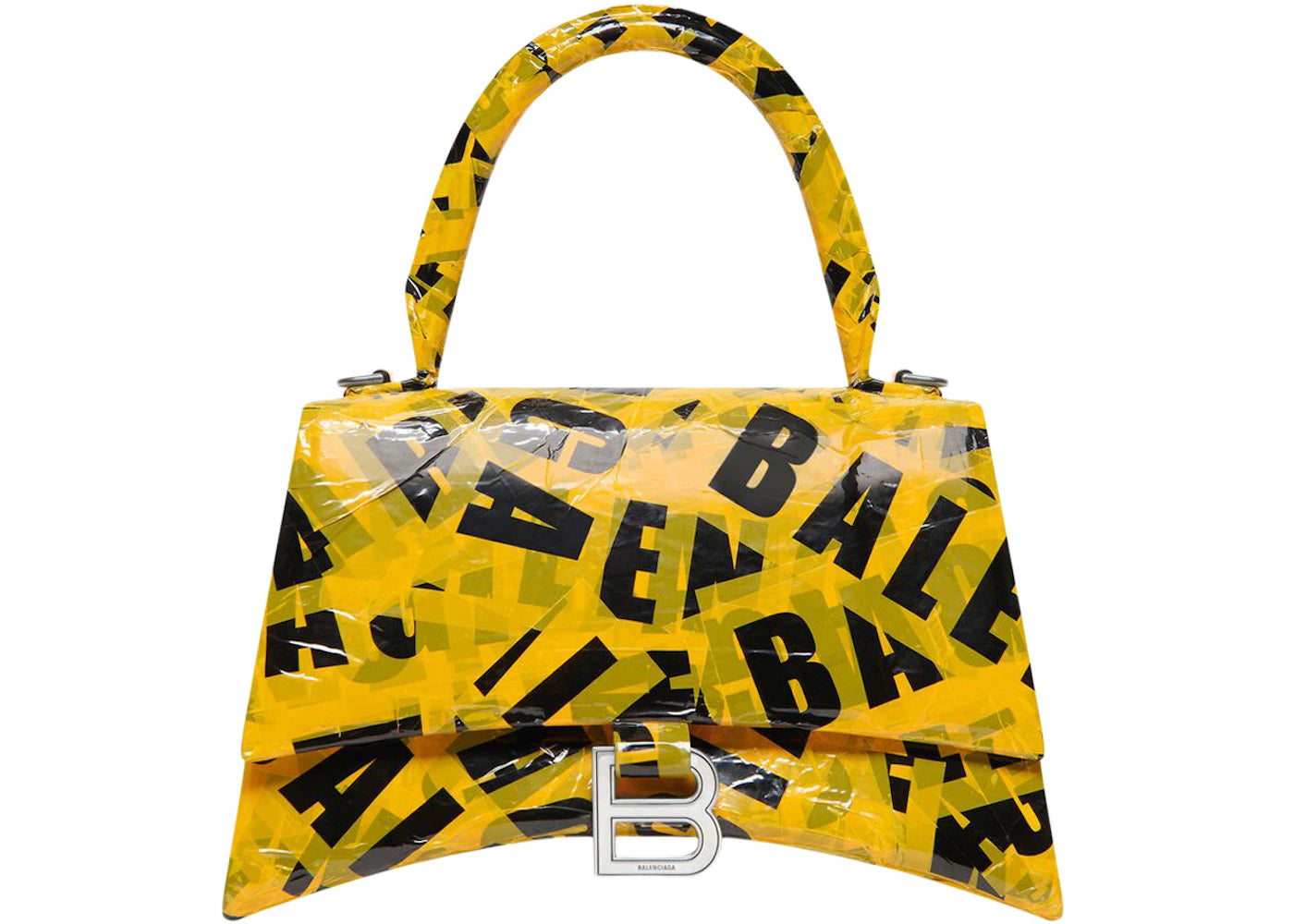 Balenciaga Hourglass Top Handle Small Tape In Yellow