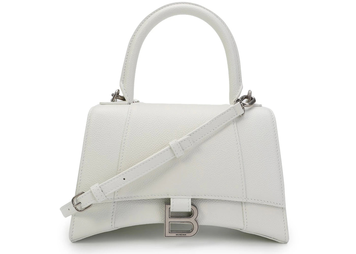 Balenciaga Hourglass Tote Bag S White