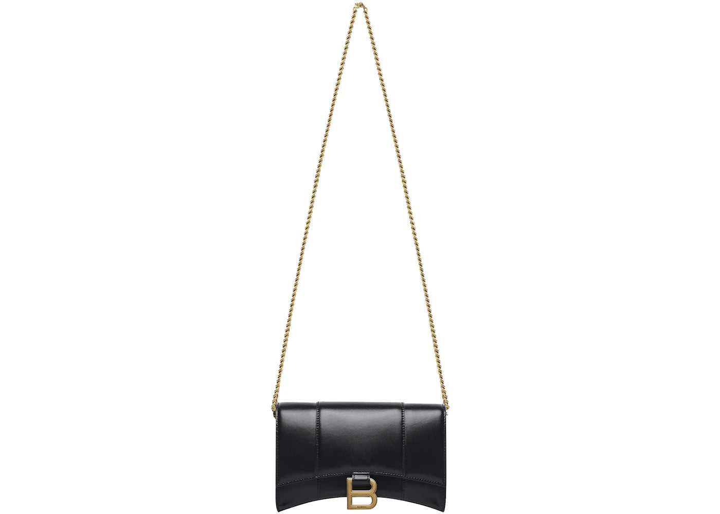 Balenciaga Hourglass Wallet On Chain Black