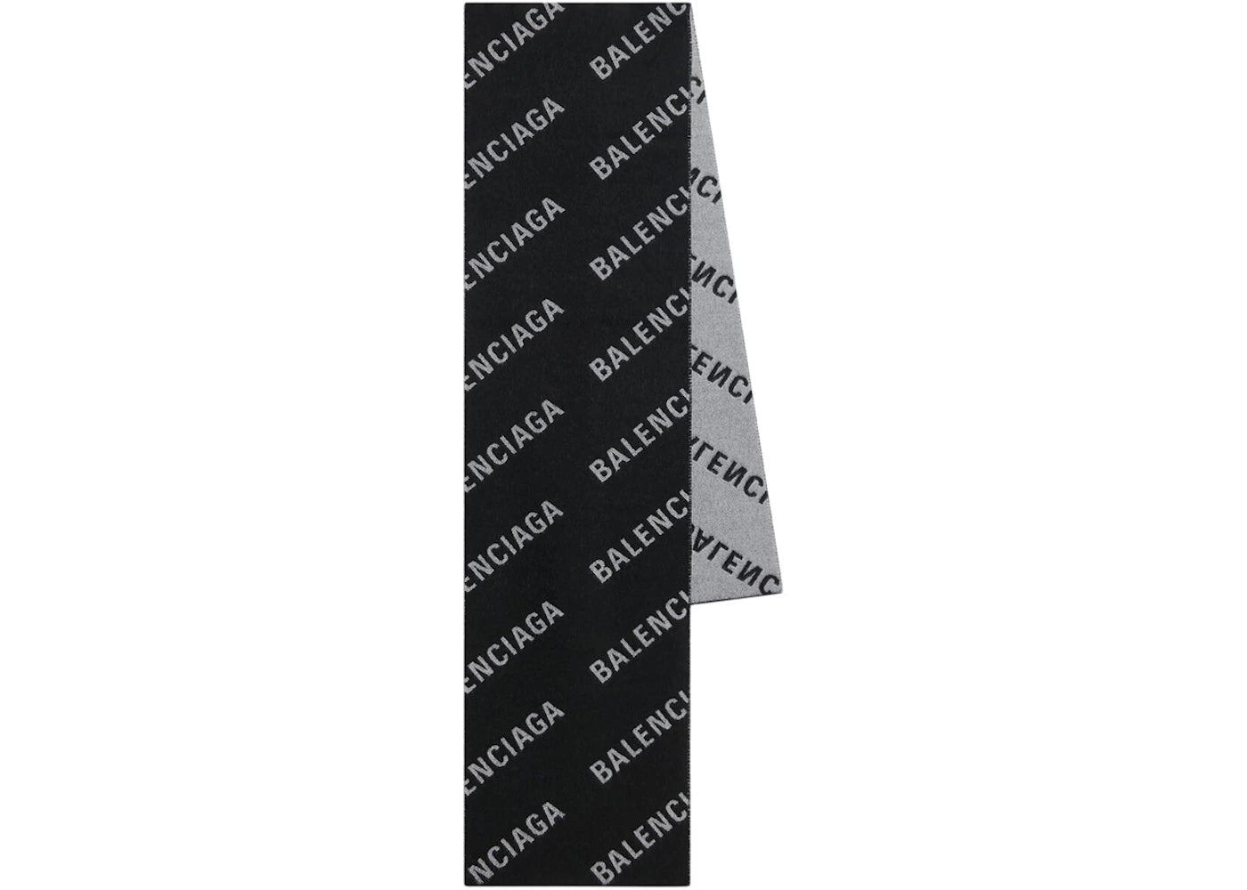 Balenciaga Jacquard Allover Logo Macro Scarf Black/White