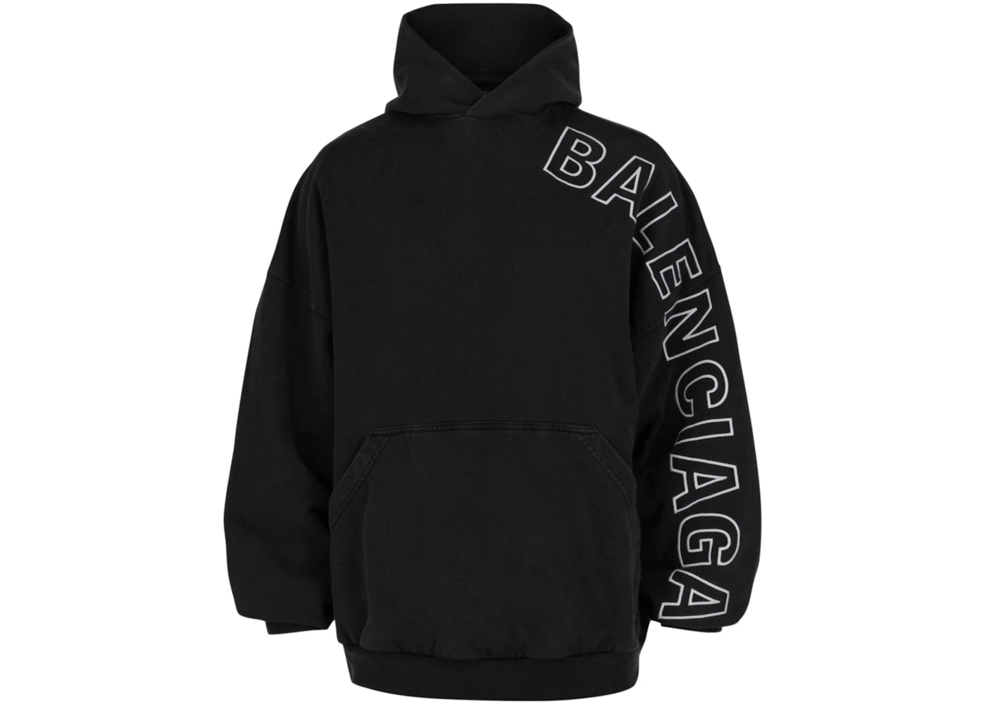 Balenciaga Large Fit Hoodie Washed Black/White