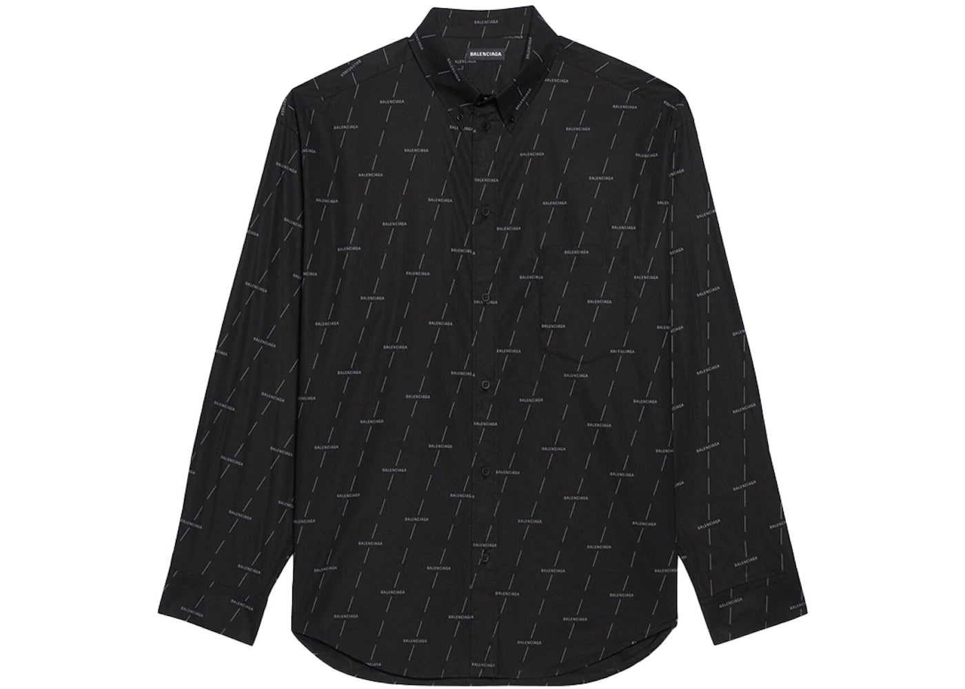 Balenciaga Large Fit Poplin Shirt Black/White Licence Printed