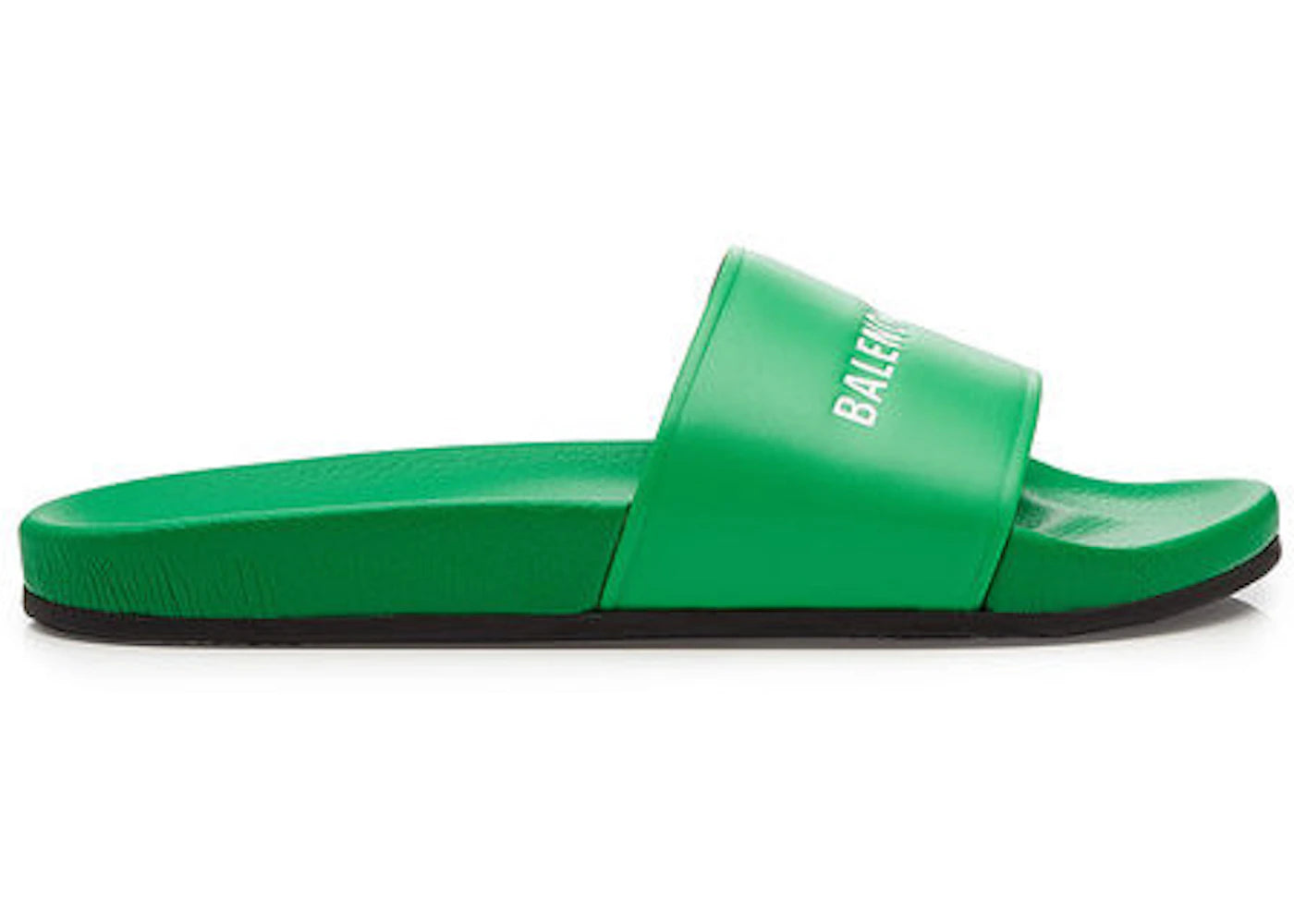 Balenciaga Leather Slides Green