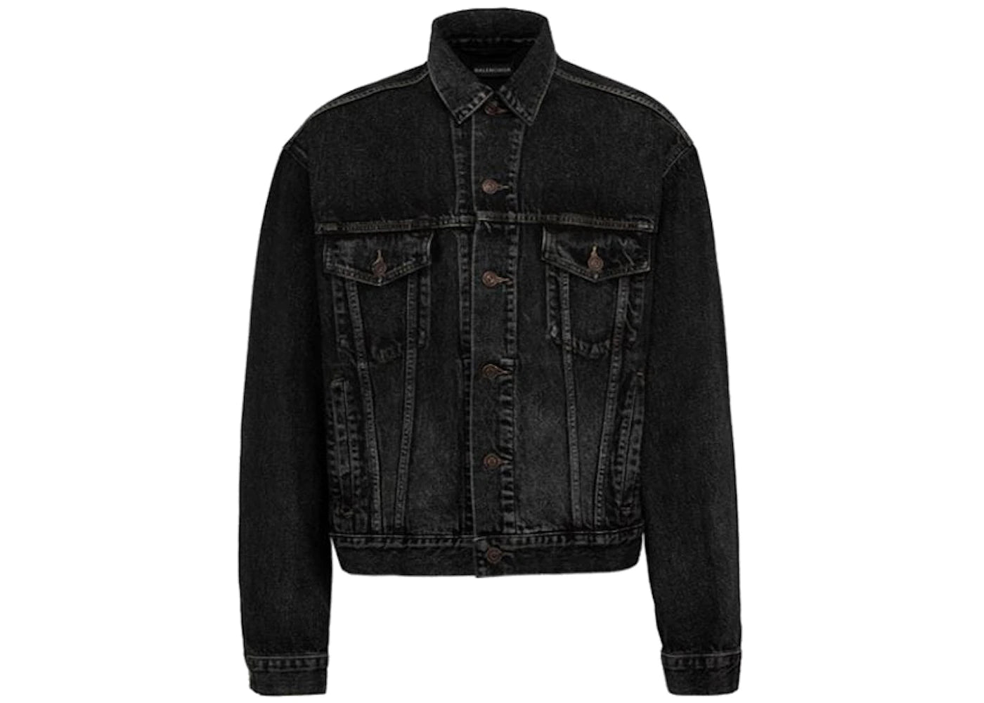 Balenciaga Logo Denim Jacket Black