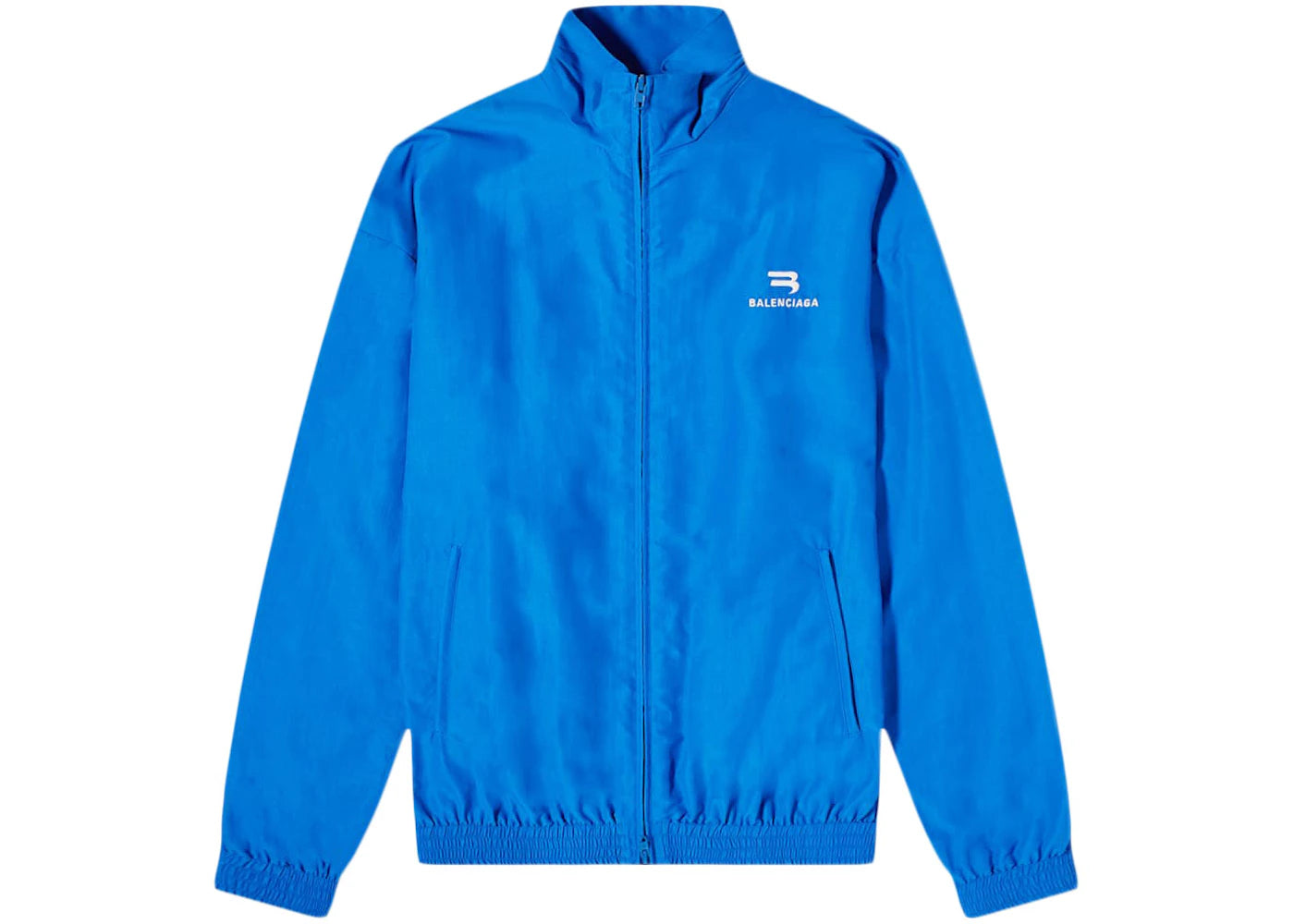 Balenciaga Logo Nylon Track Jacket Blue