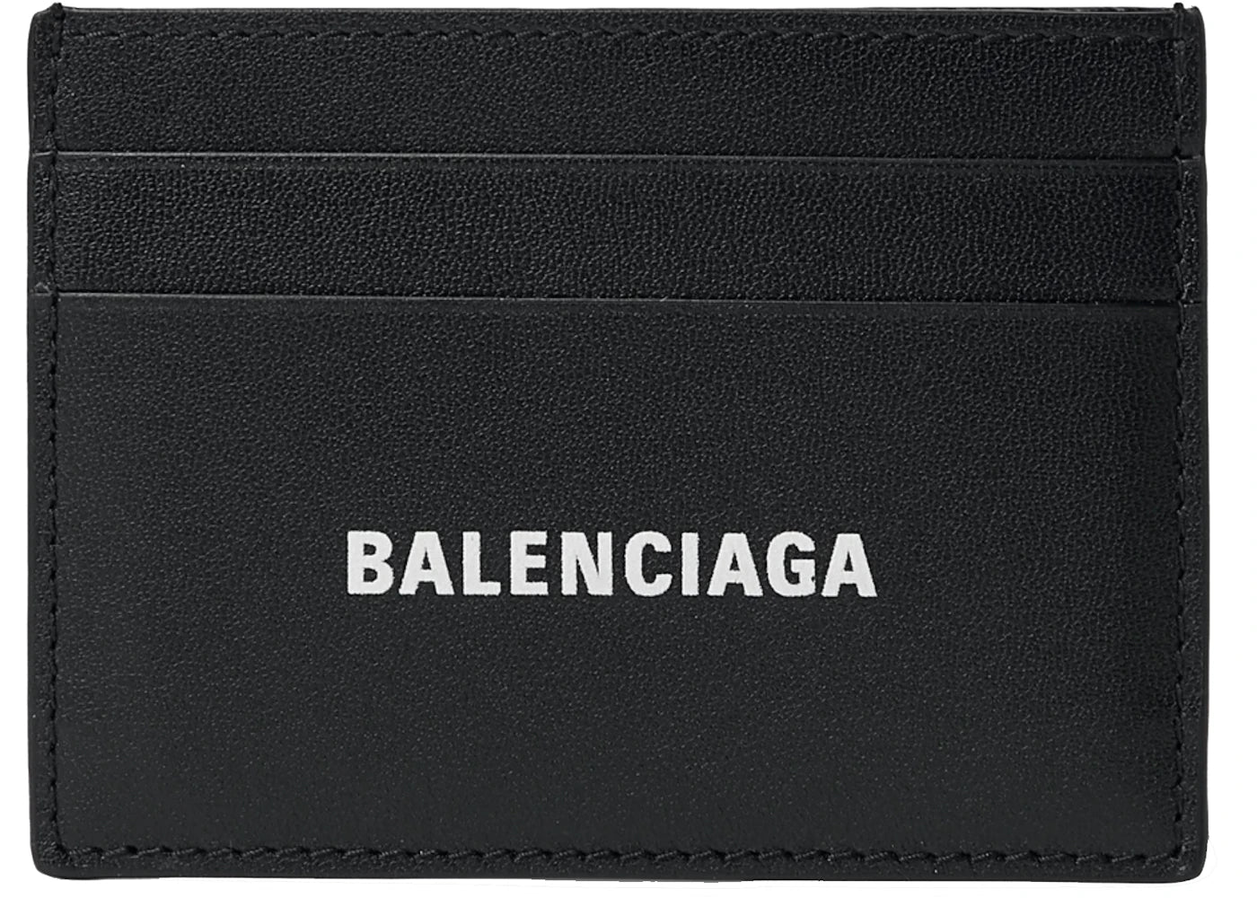 Balenciaga Logo Print (4 Card Slot) Card Holder Black