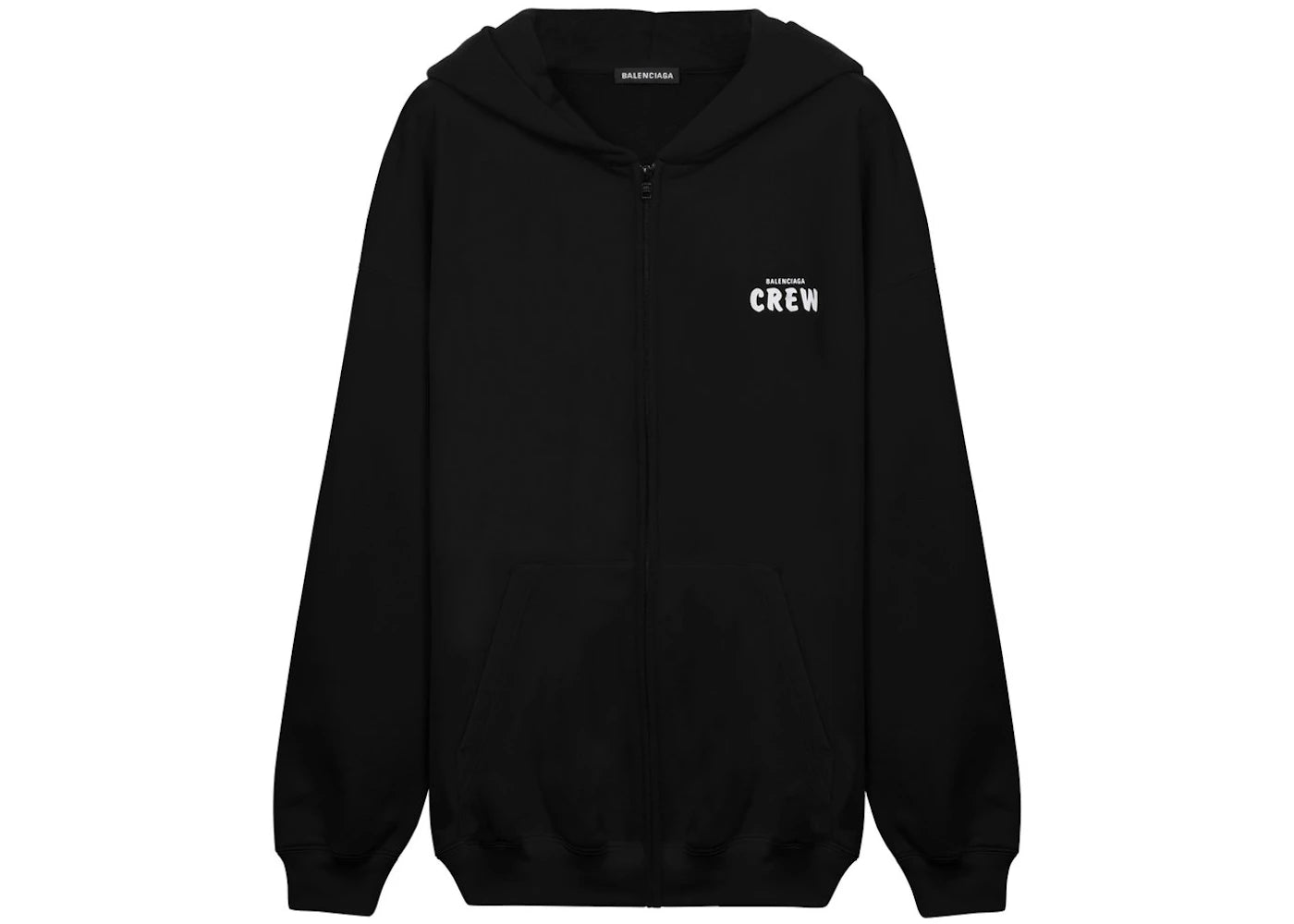 Balenciaga Logo-Print Oversize Hoodie Black