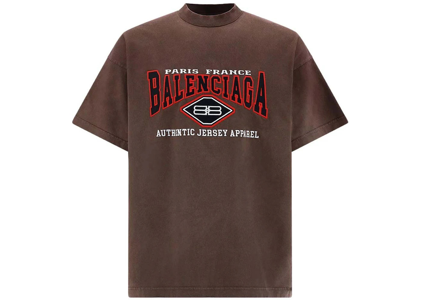 Balenciaga Logo Print T-shirt Brown